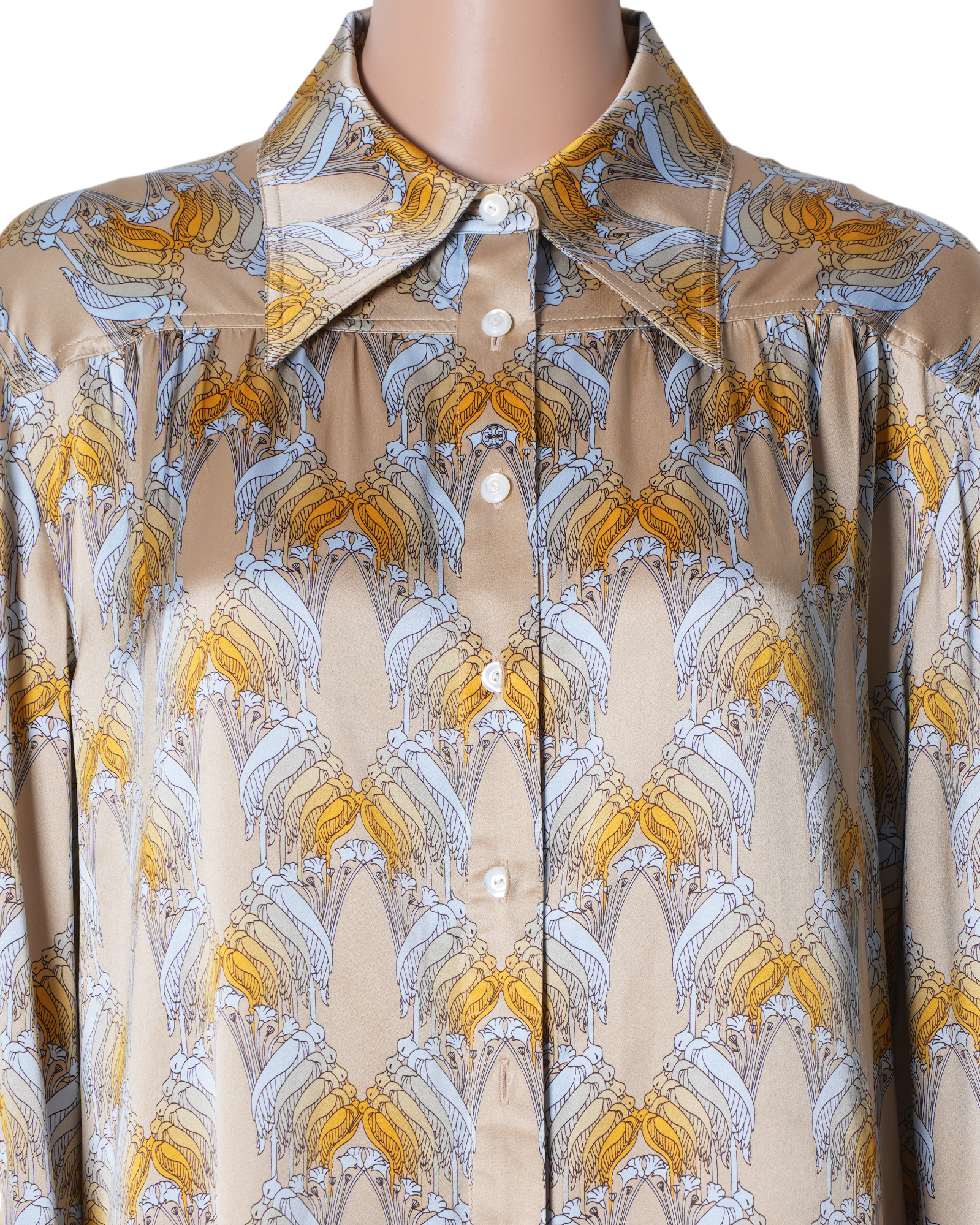Tory Burch Silk Satin Shirt Dress