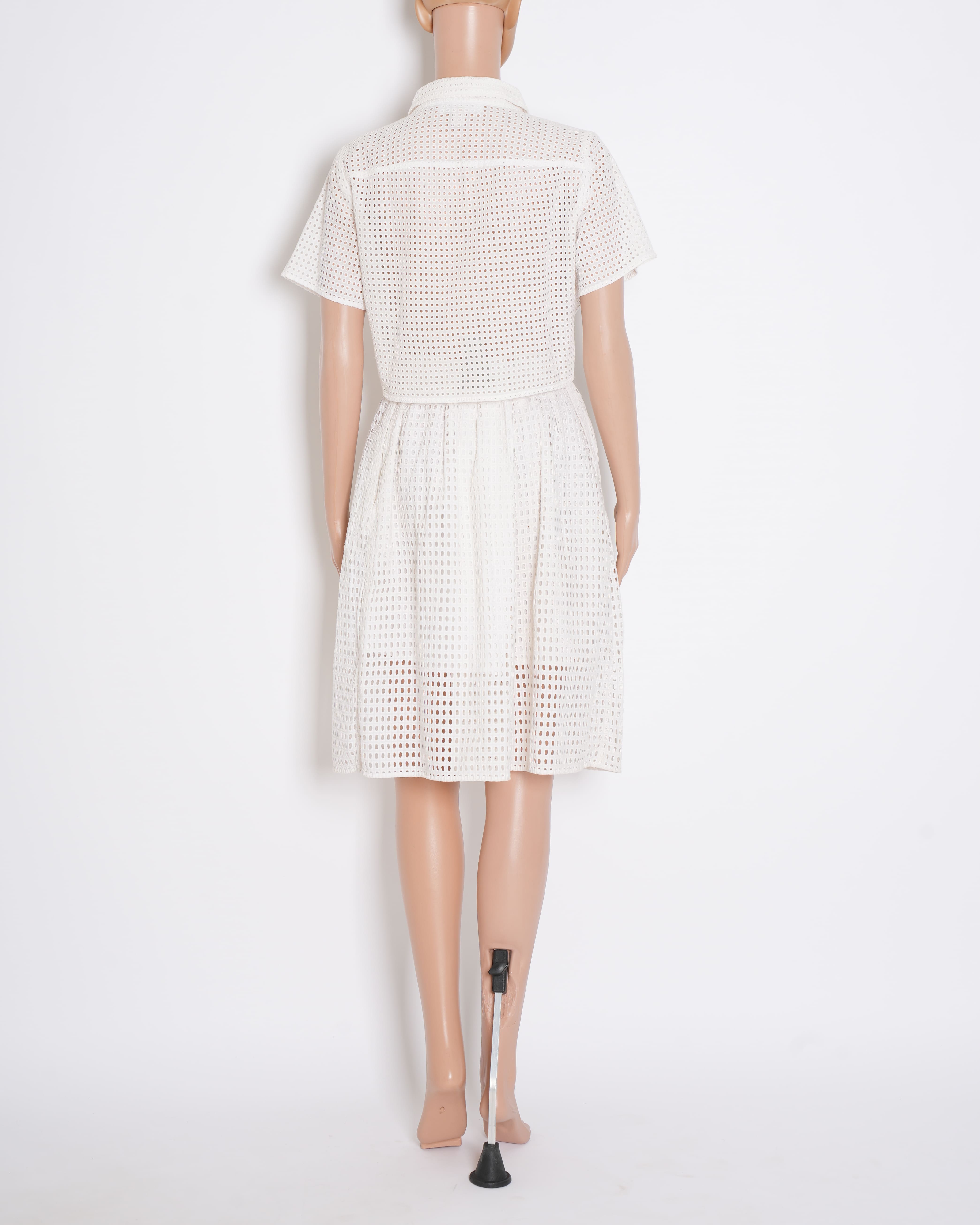 Michael Kors Mesh Shirt with Cropped Shirt in White