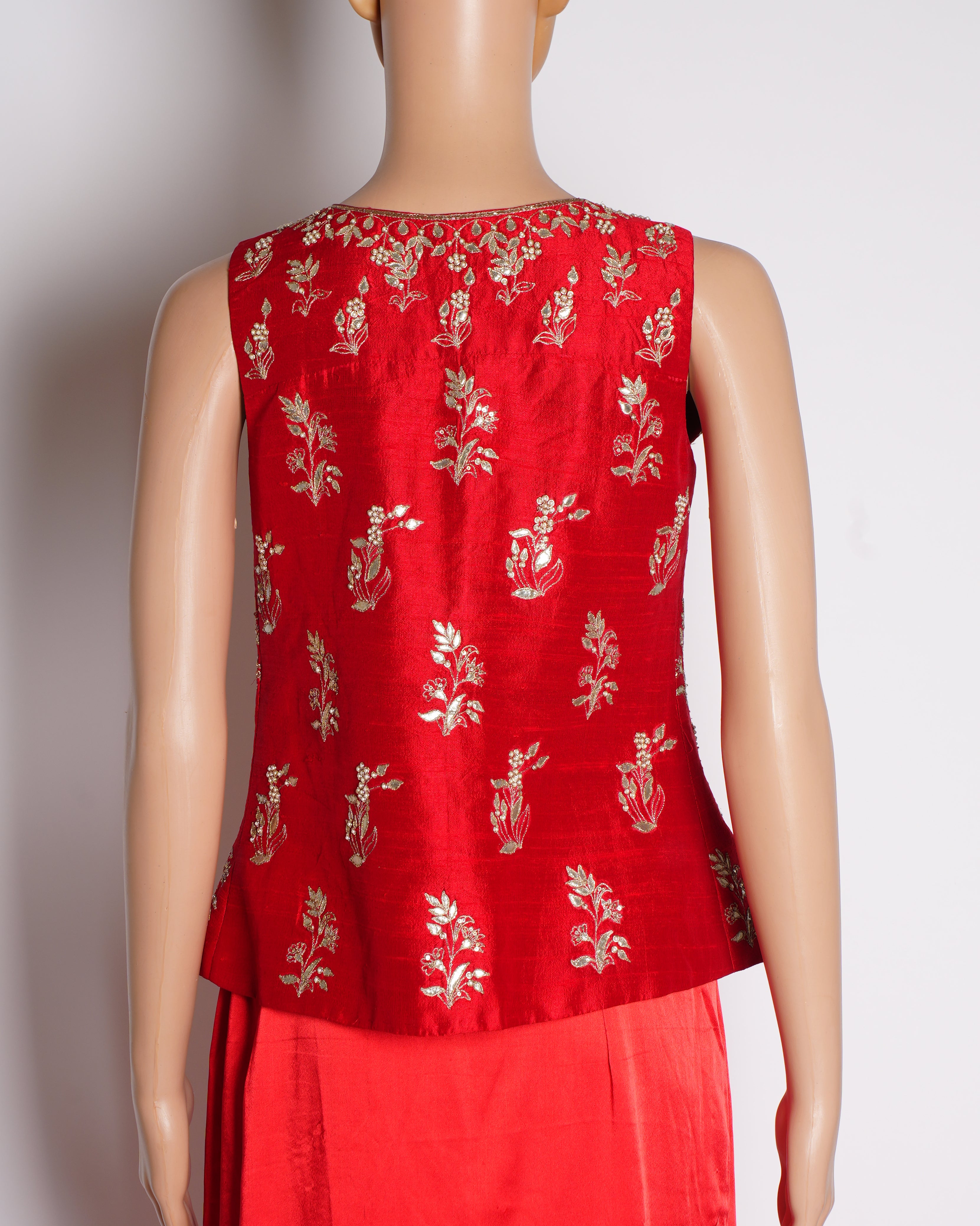 Anita Dongre Elegant Red Embroidered Top