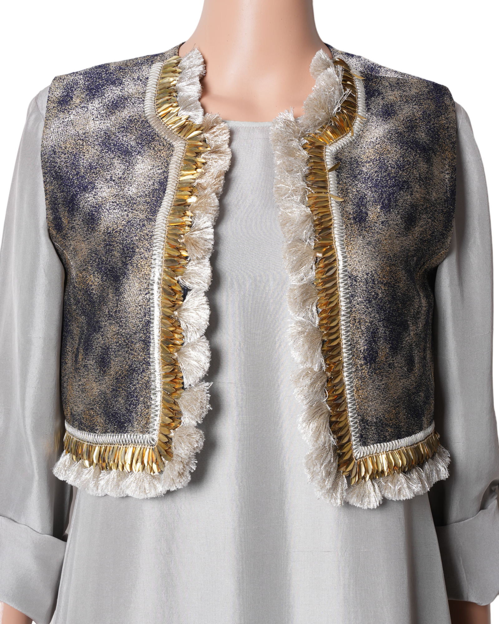 Payal Singhal Navy Blue Jacket Dress Set
