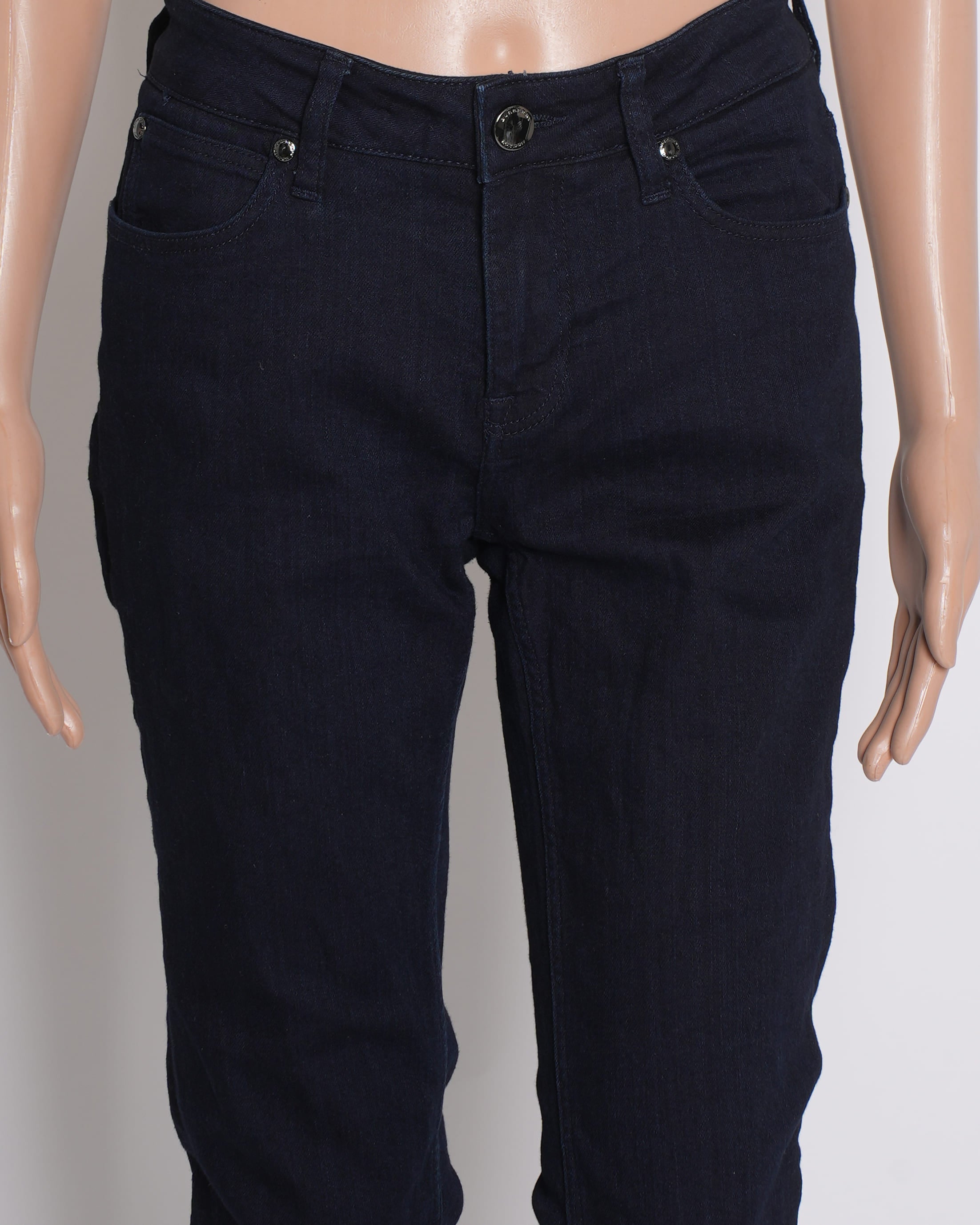 Burberry Women's Slim Fit Pants in Navy Blue