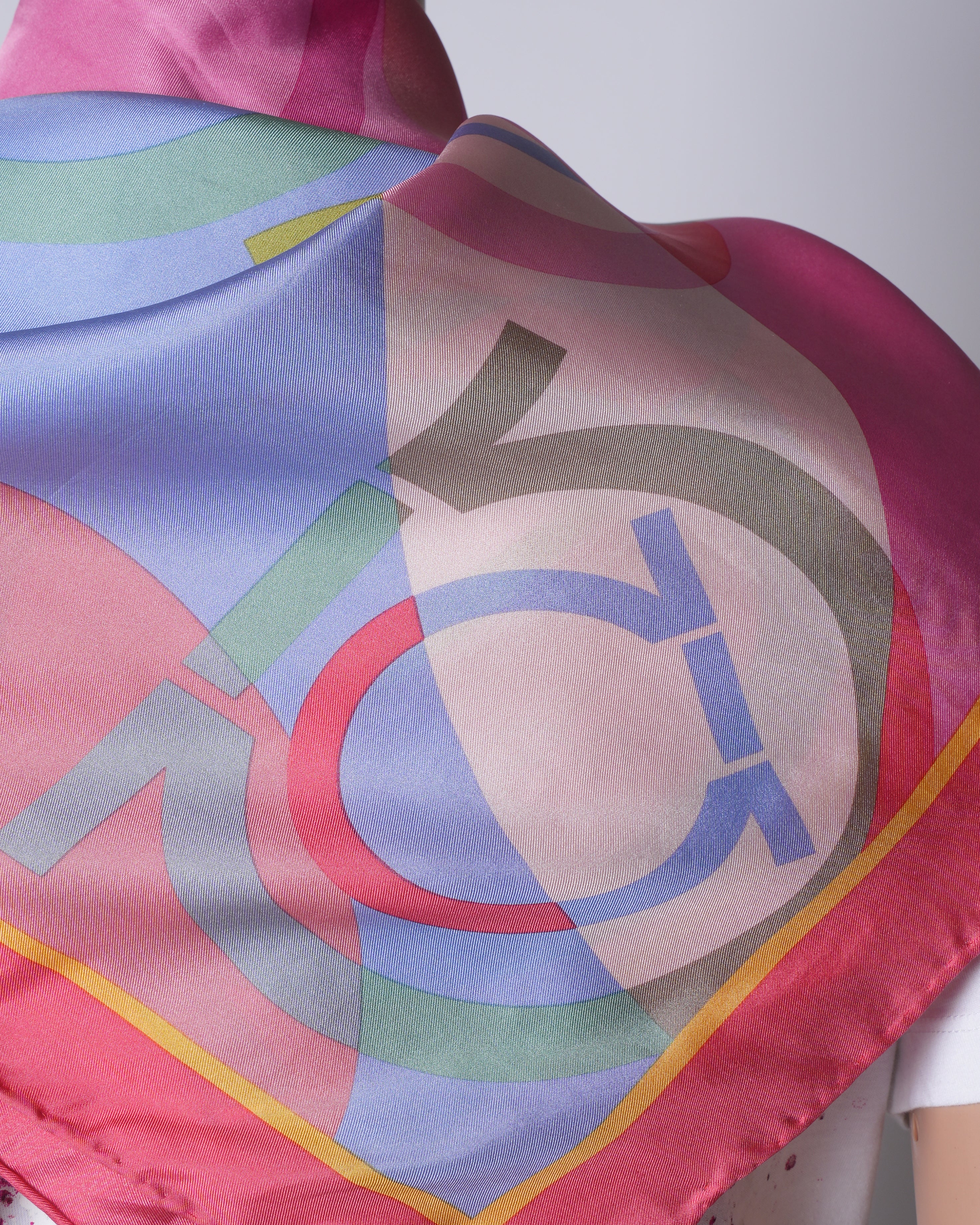 Ferragamo Logo Abstract Printed Scarf