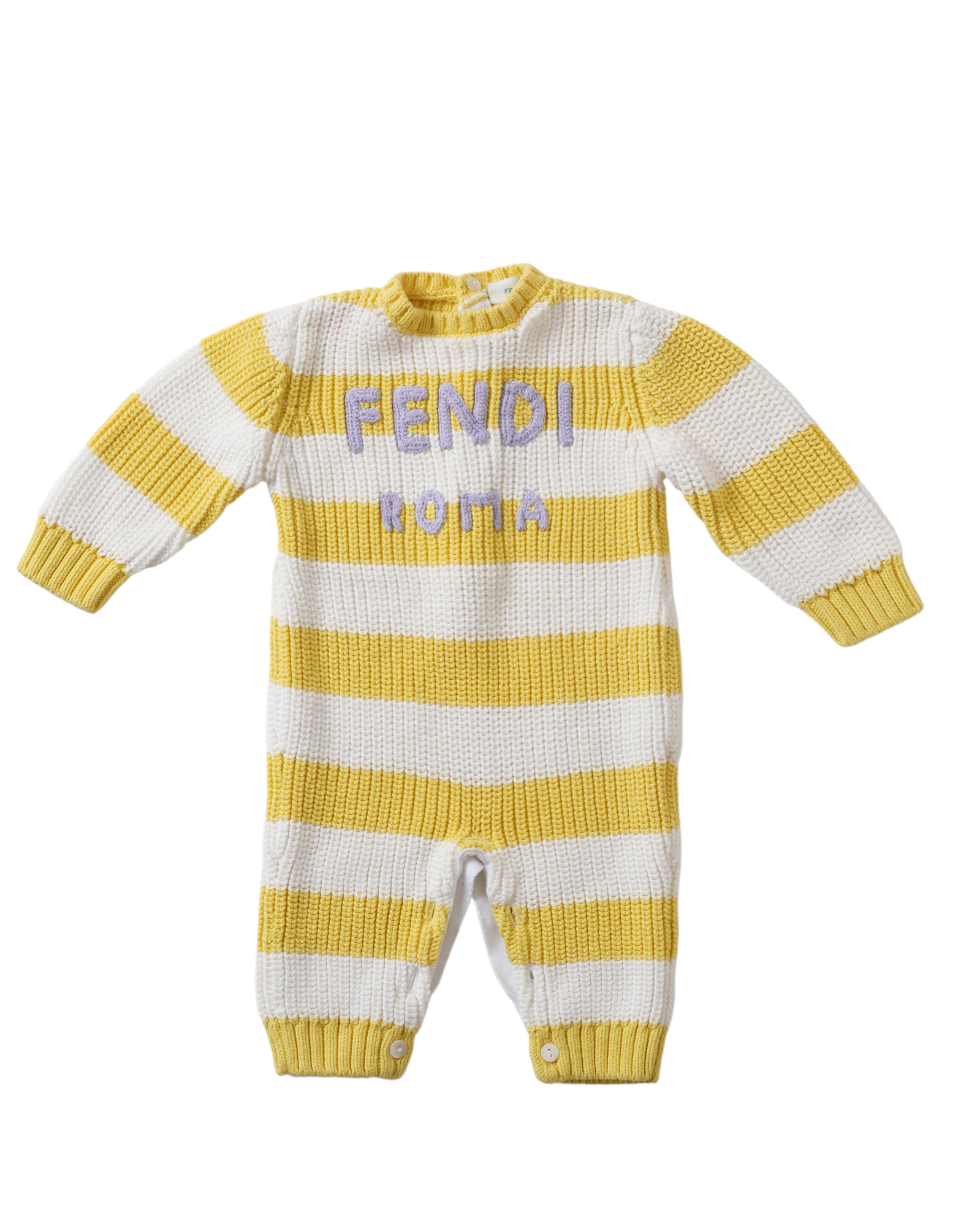 New Fendi Yellow & White Stripe Onesie
