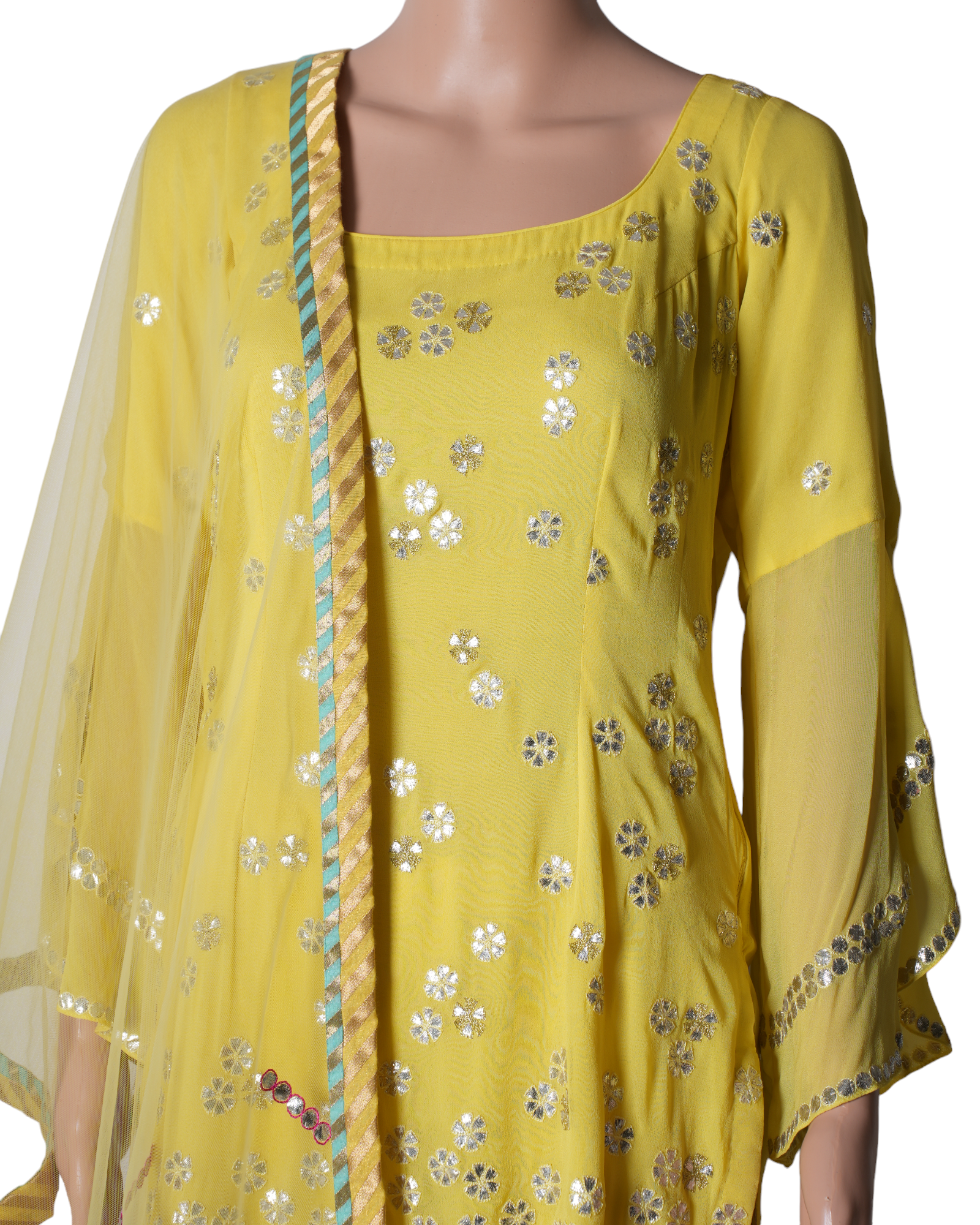 Devnaagri Yellow Georgette Sharara Set