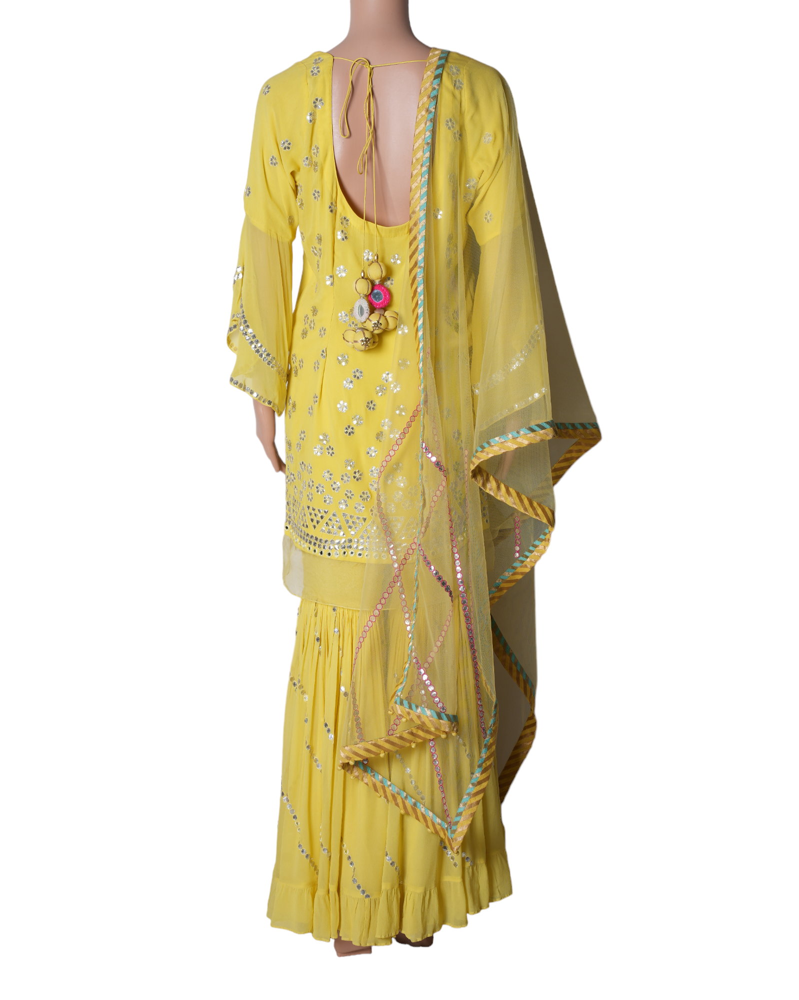 Devnaagri Yellow Georgette Sharara Set