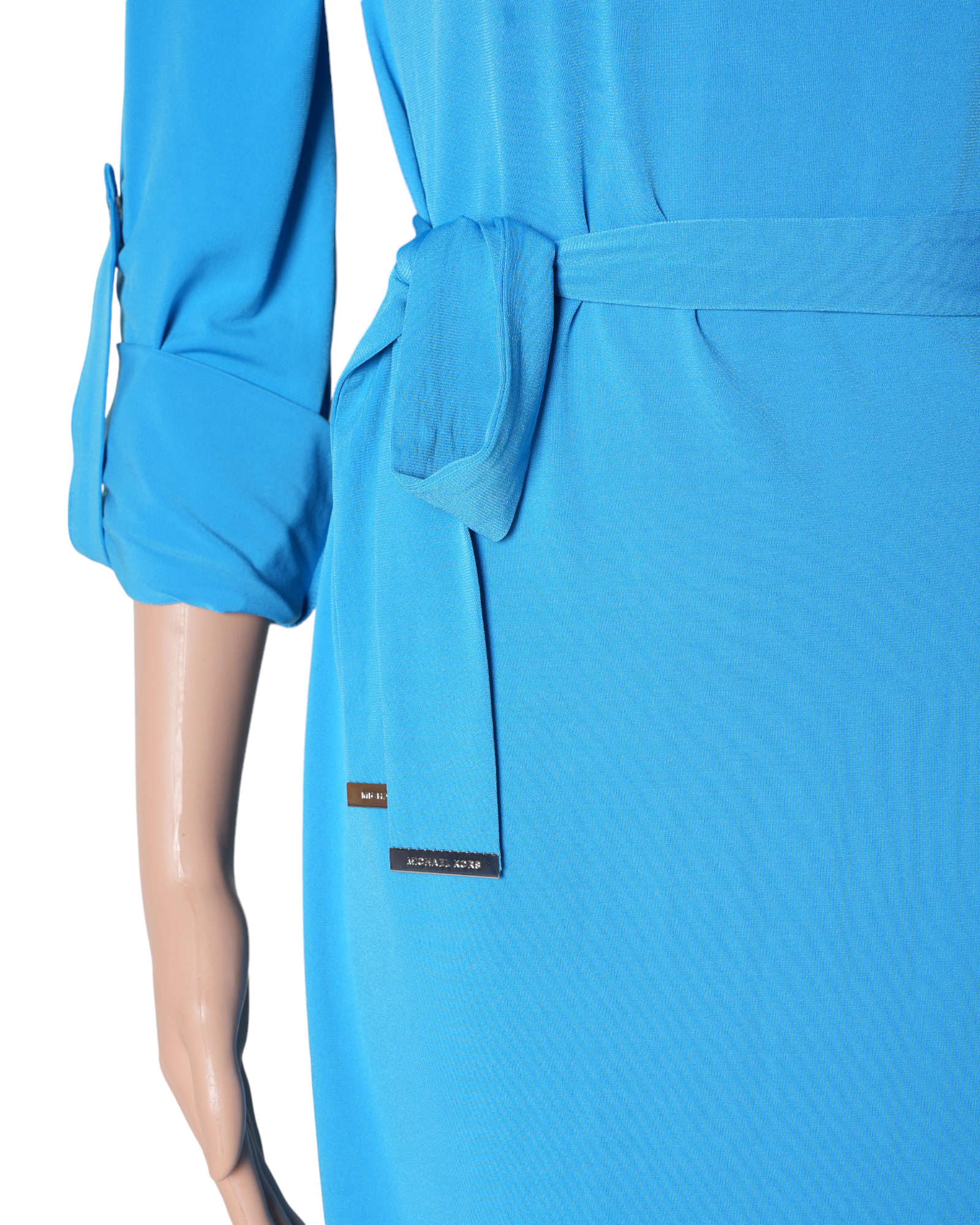 Michael Kors Blue V Neck Tunic With SIlver Chain Detailing