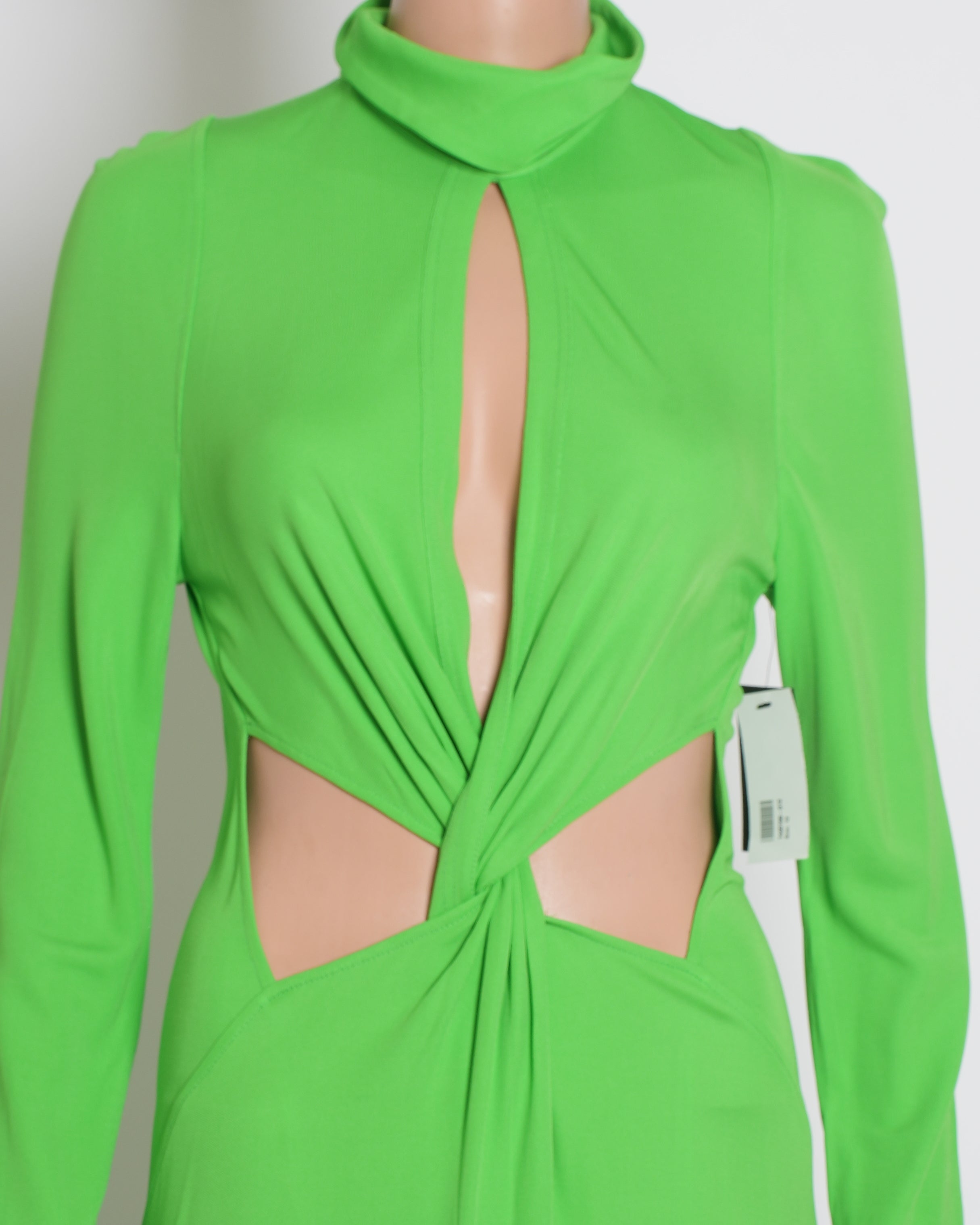 New Victoria Beckham Maxi Dress In Green With Twist Detail
