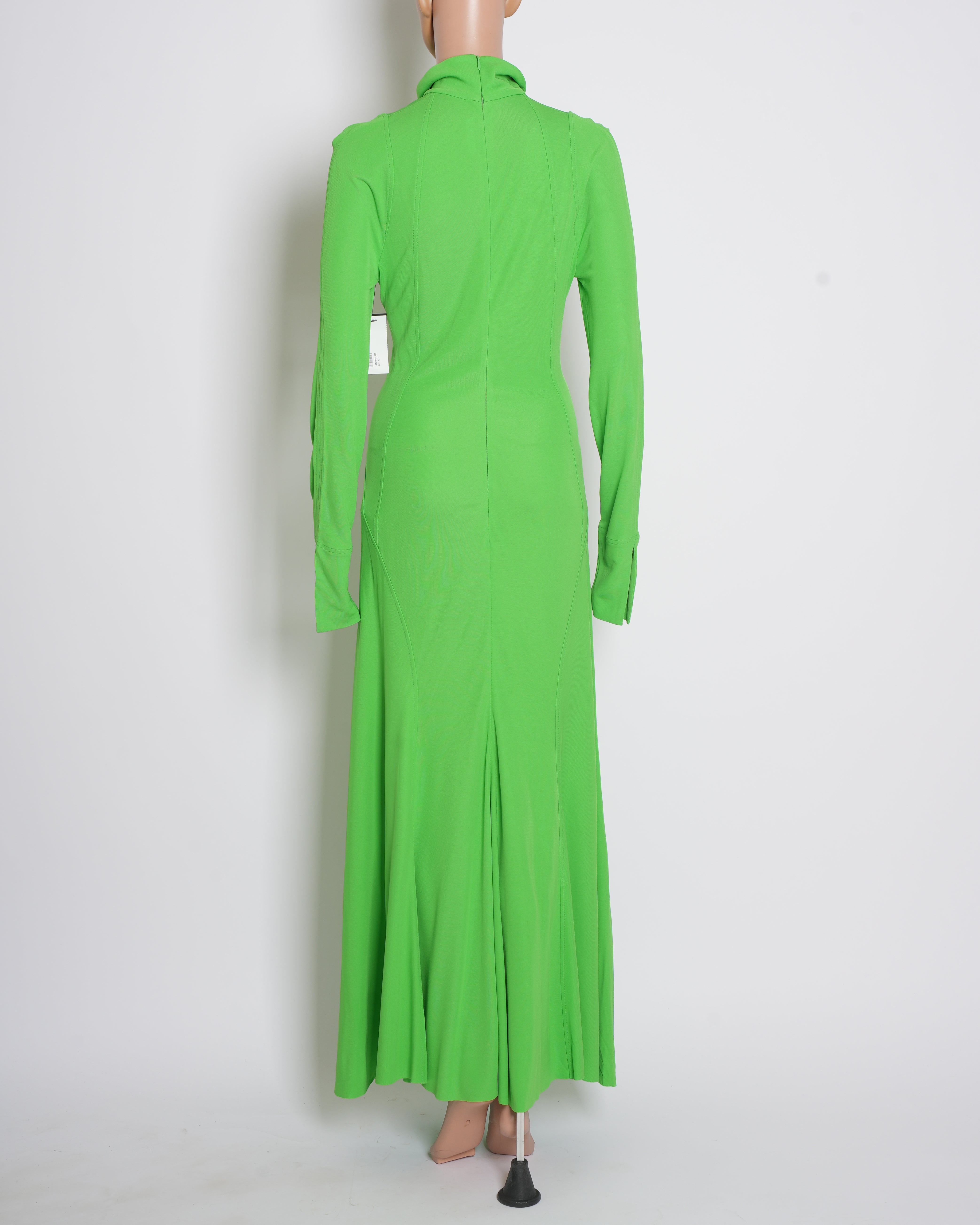 New Victoria Beckham Maxi Dress In Green With Twist Detail