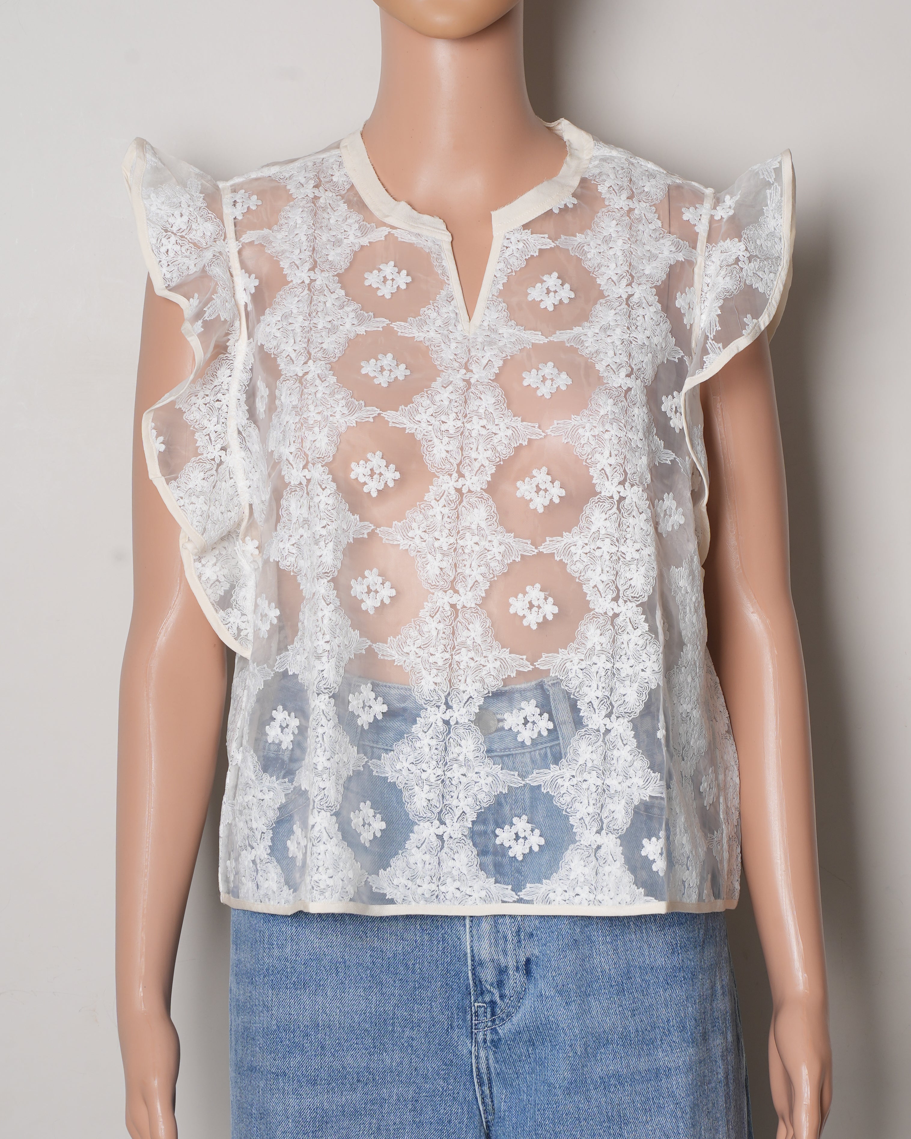 Sandro See Through White Shirt