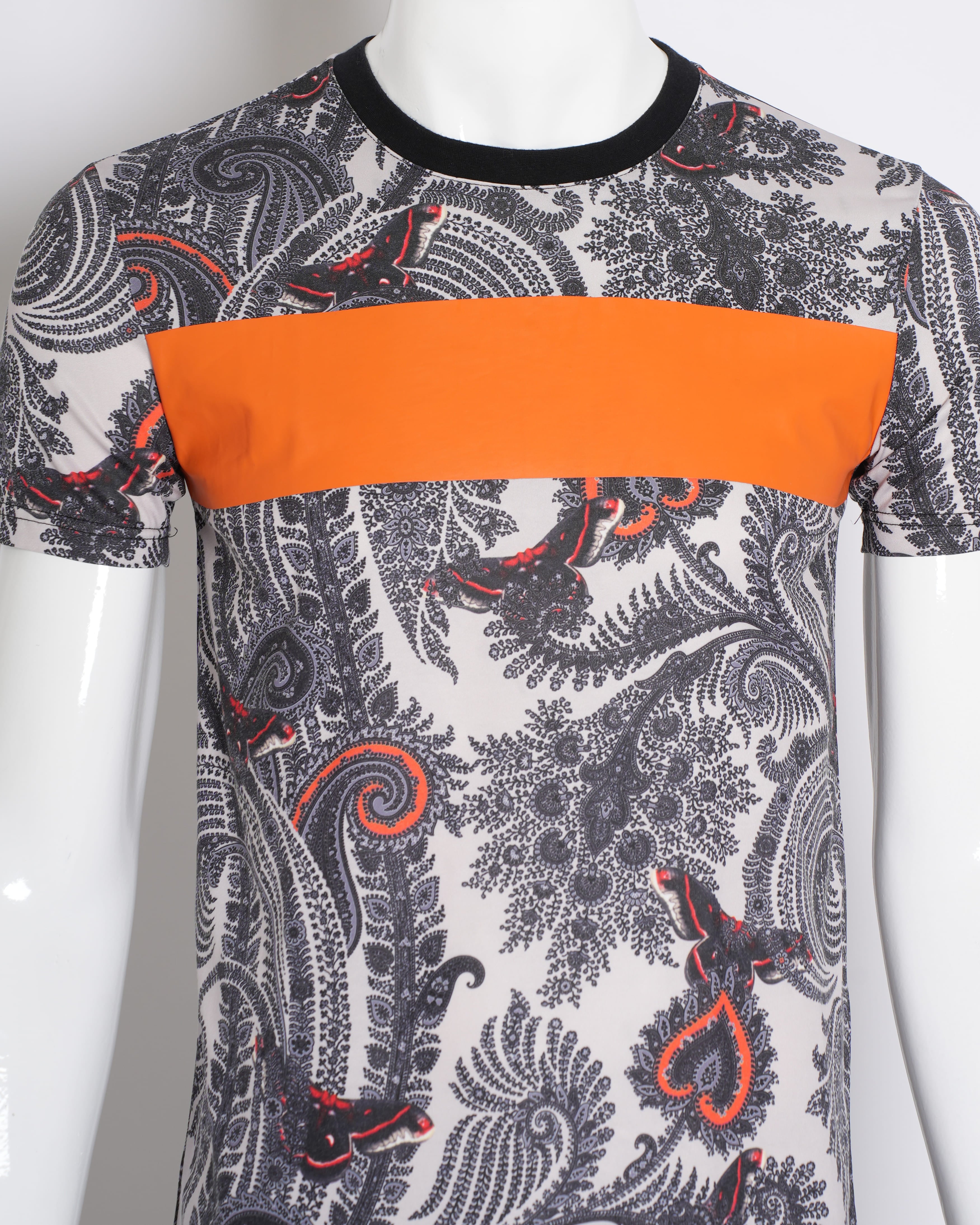 New Givenchy Paisley Print Cotton Crew Neck Half Sleeve T-Shirt
