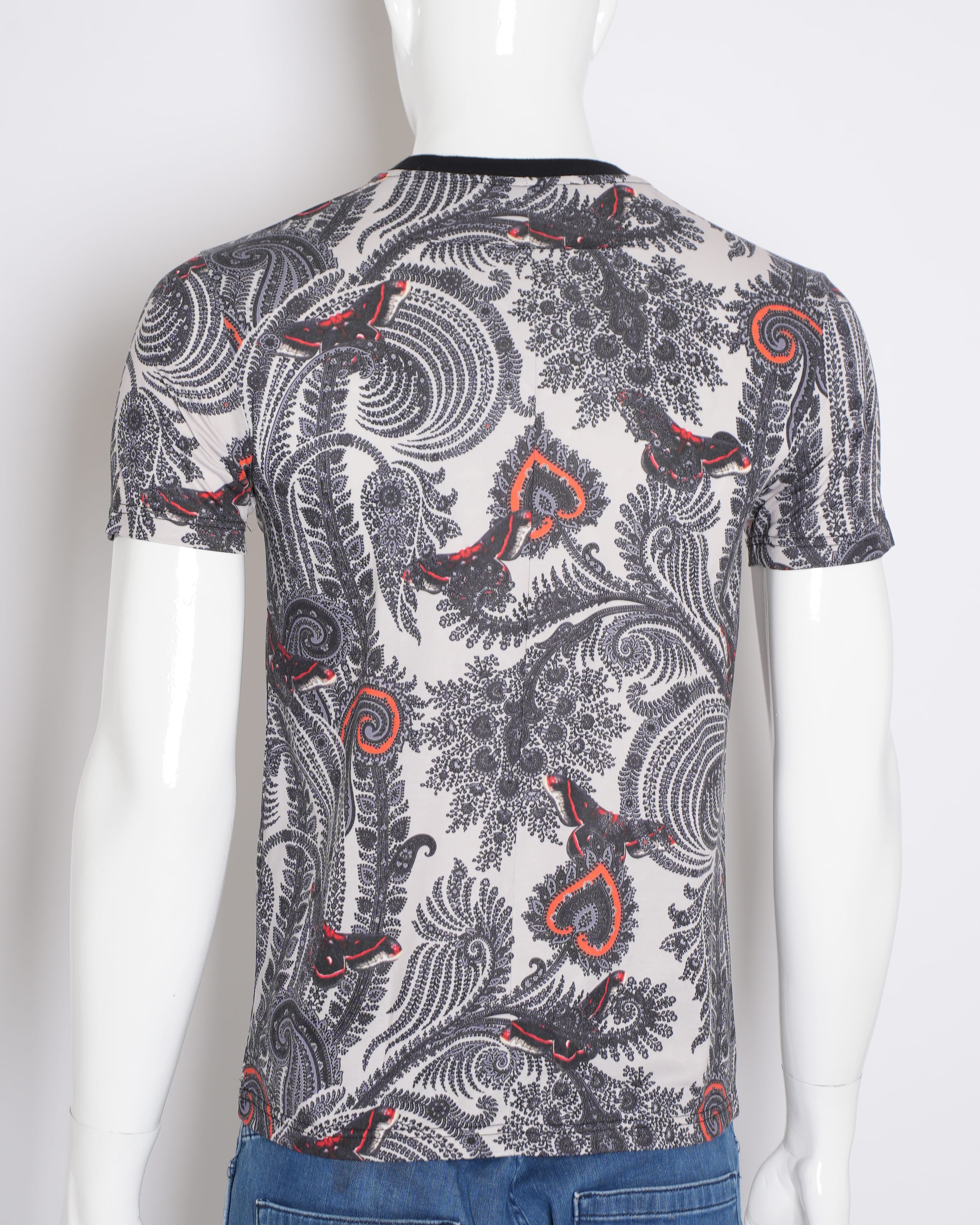 New Givenchy Paisley Print Cotton Crew Neck Half Sleeve T-Shirt