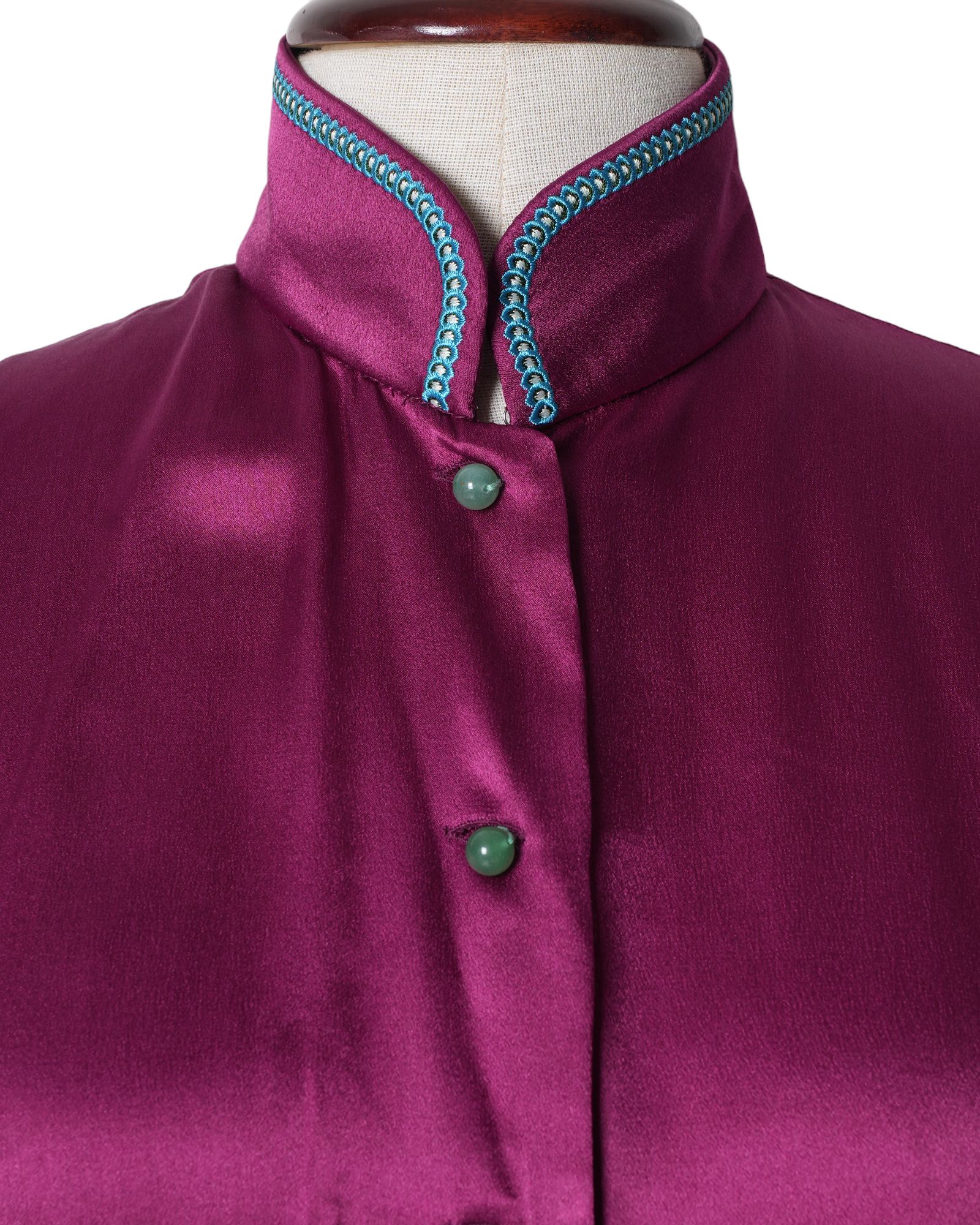 Shanghai Tang Silk Chinese Collar Top