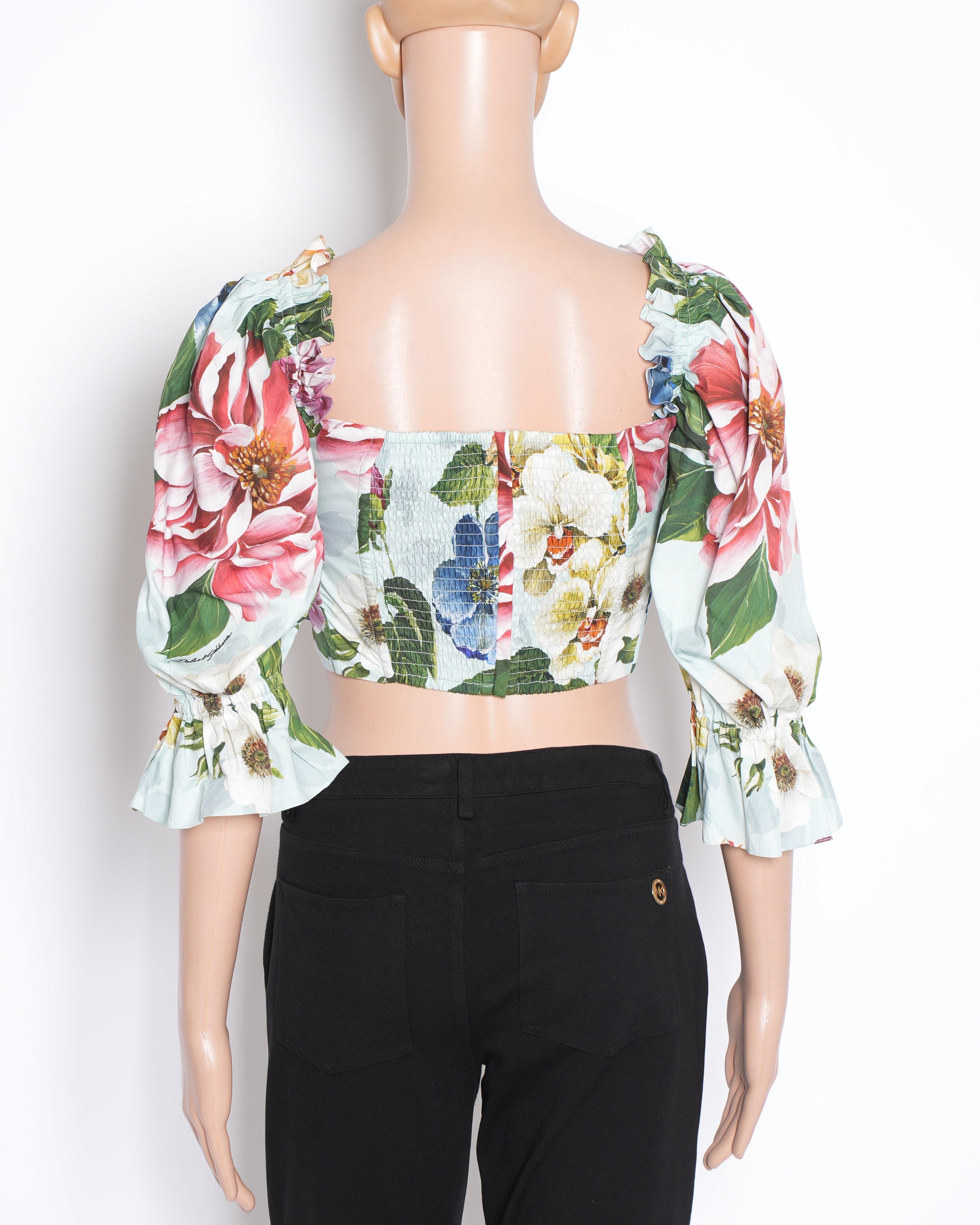 D&G Floral Printed Bow Top