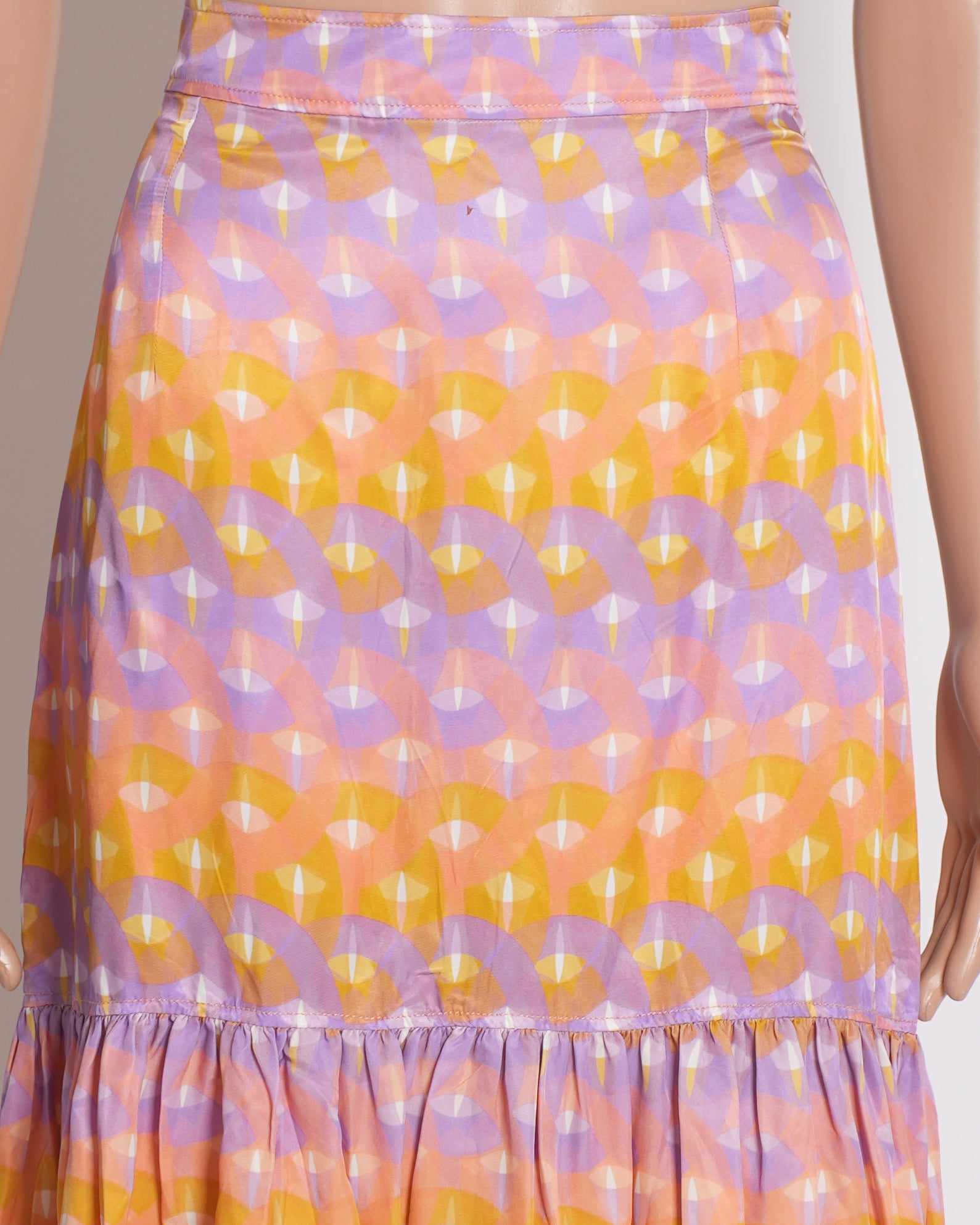 New Sandro Eugenie Skirt In Pleated Multicolour Detail