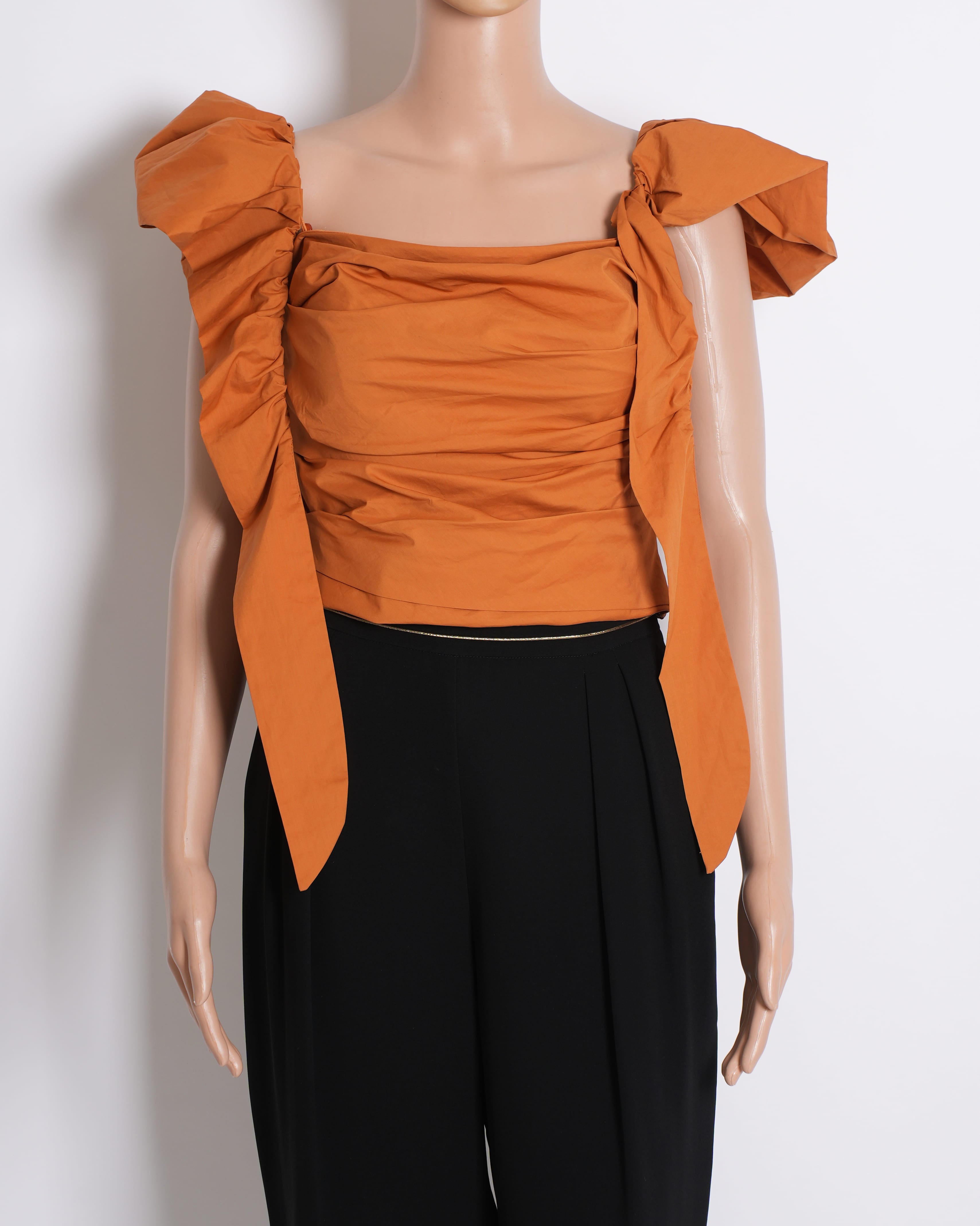 New Pinko Orange Top with Adjustable Sleeve Detailing