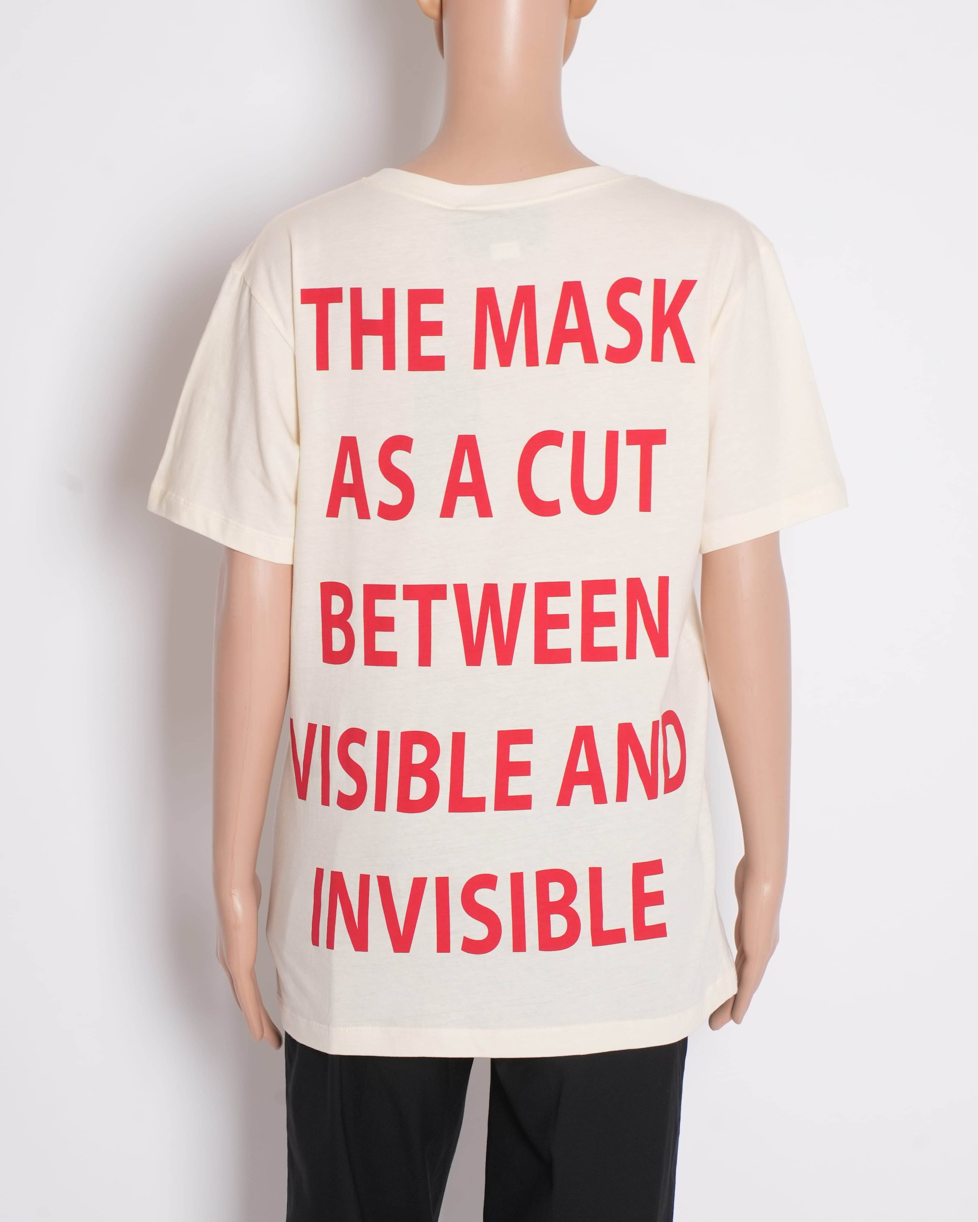 Gucci Cream Manifesto Logo Printed Cotton Oversized Crewneck T-Shirt