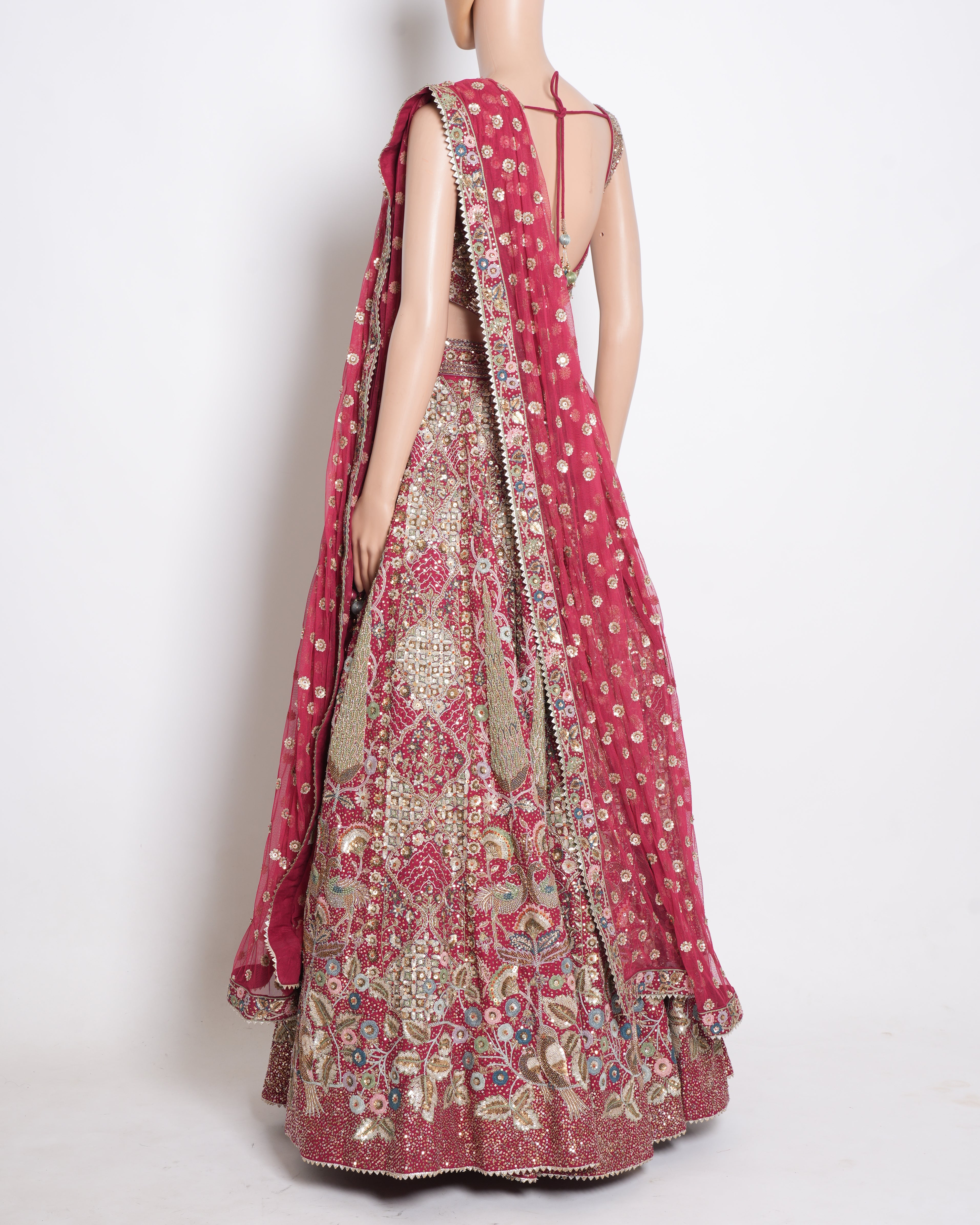 Anita Dongre Embroidered Lehenga Set In Red