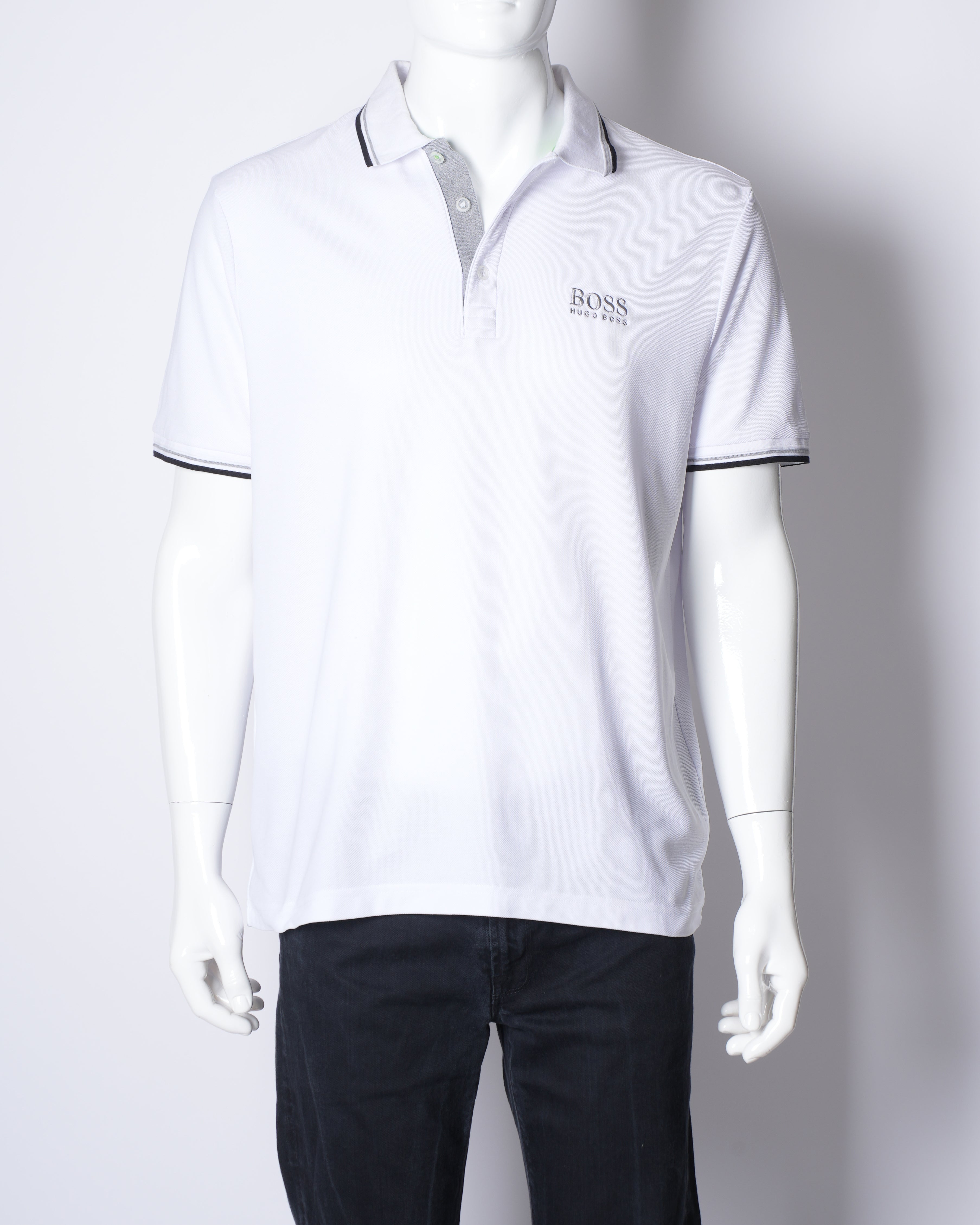 Hugo Boss White Polo Neck T-Shirt