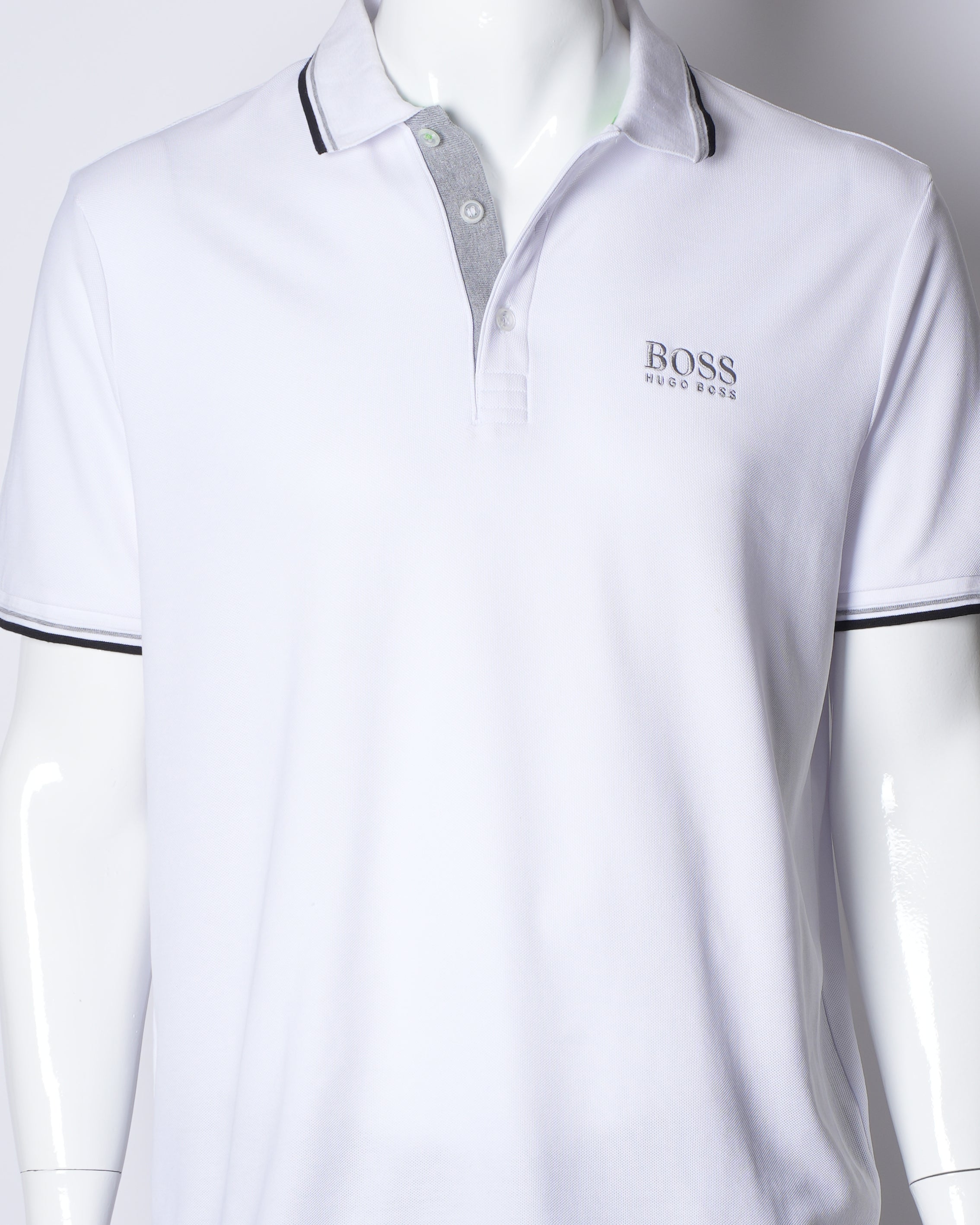 Hugo Boss White Polo Neck T-Shirt