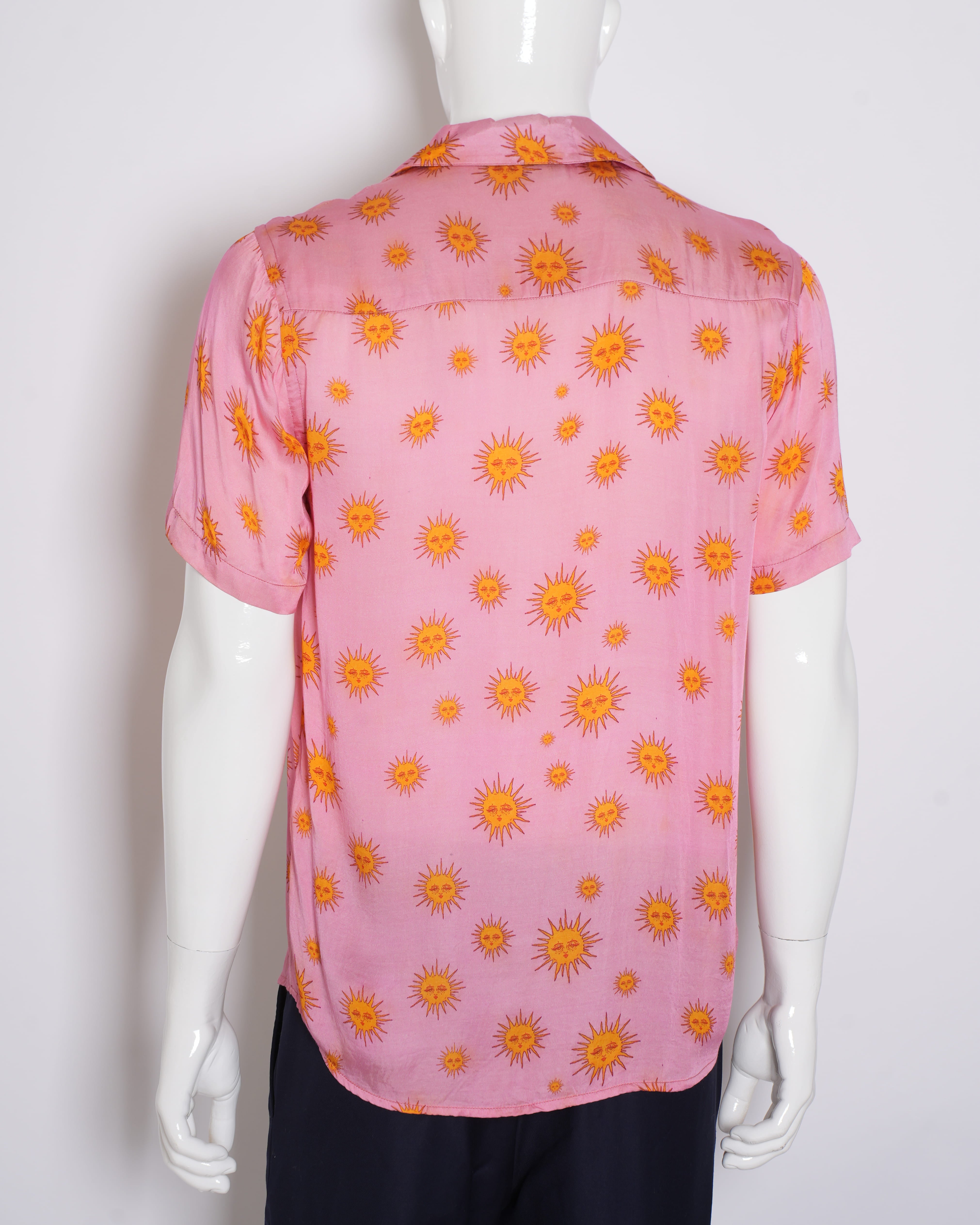 Triune Printed Button Down Half Sleeve Shirt