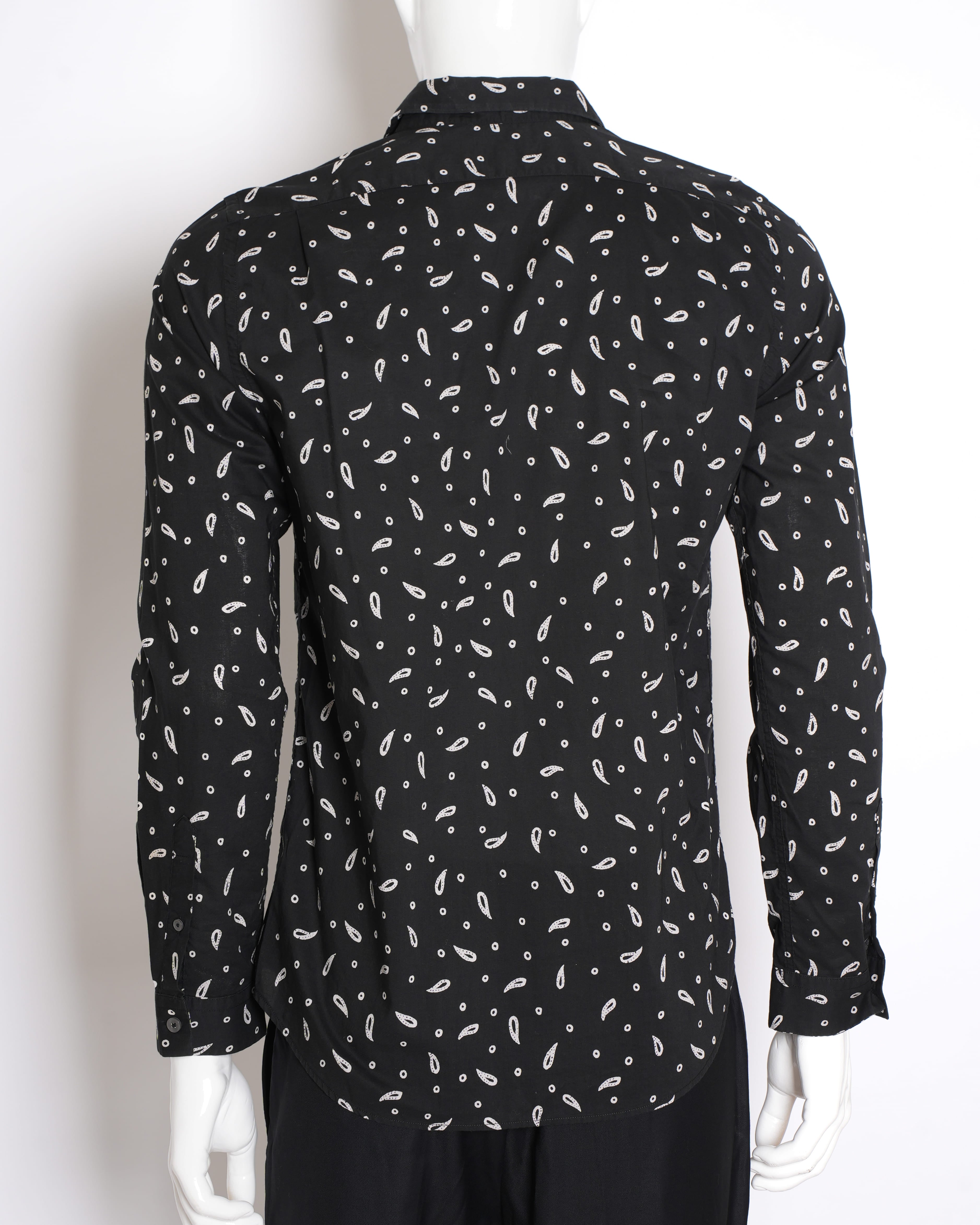 Paul Smith Men's Paisley Printed Button Down Full Sleeve Shirt In Black