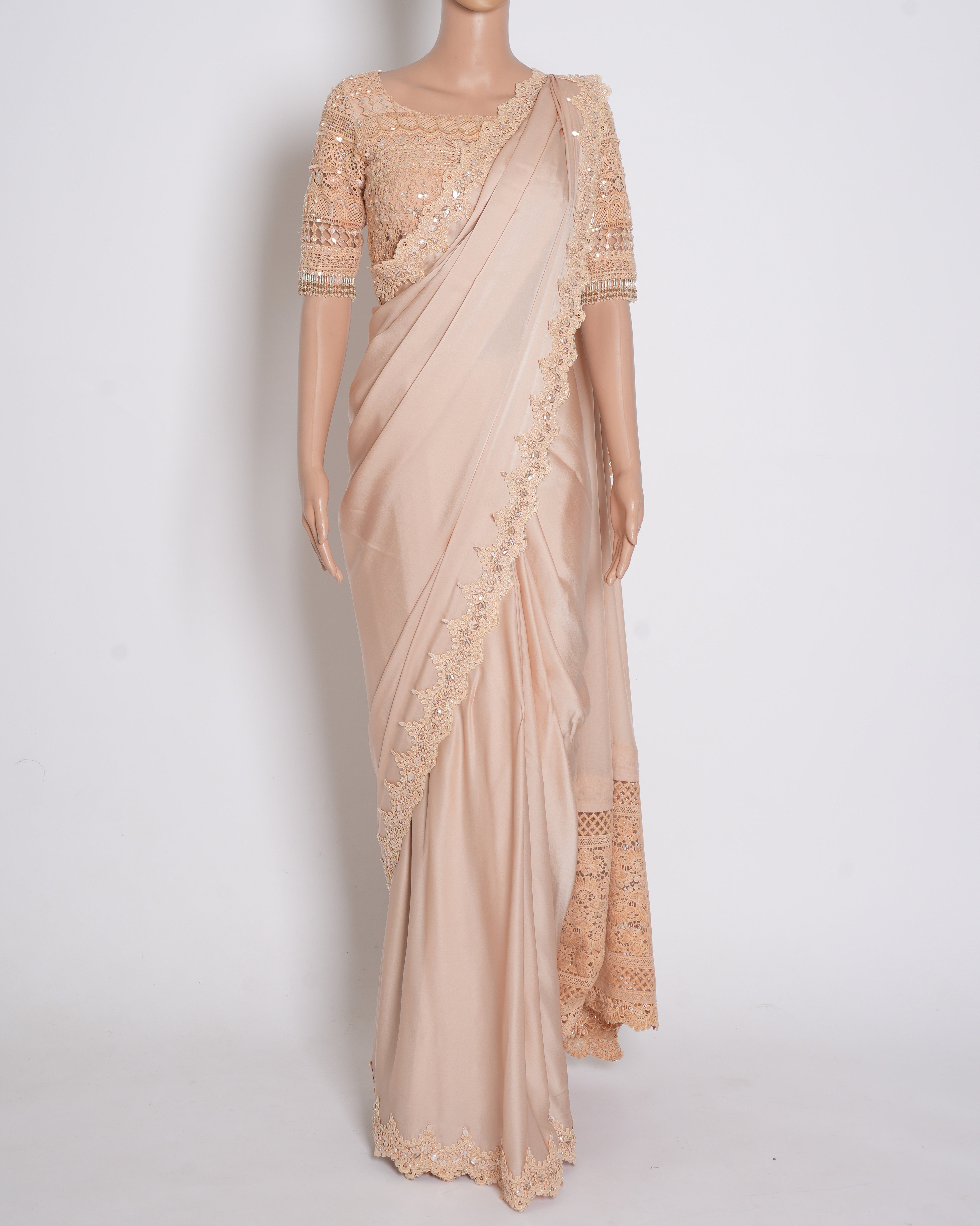 Manish Malhotra Saree Set Of 3 In Pastel