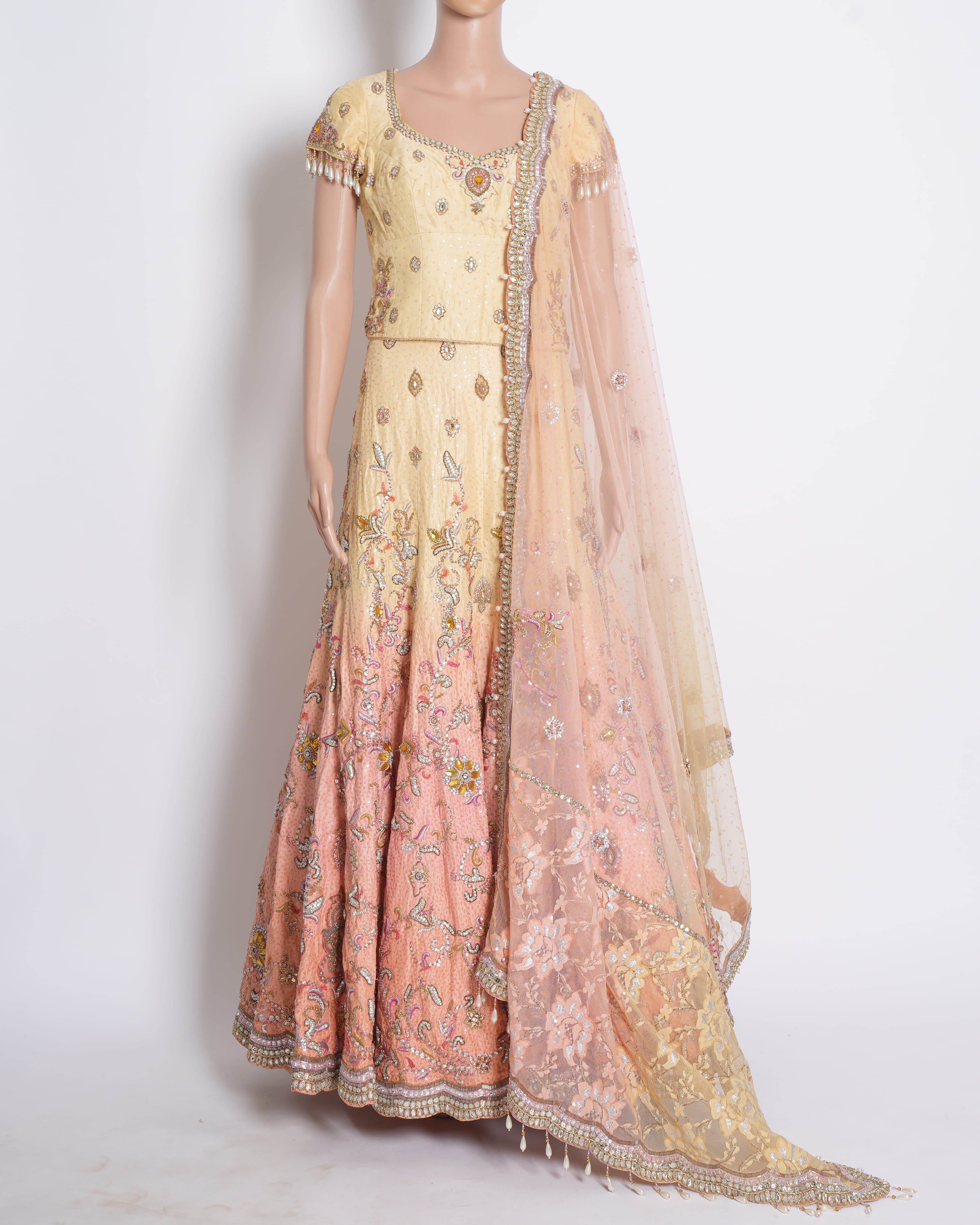 Tarun Tahiliani Sunset Ombre Embroidered Lehenga