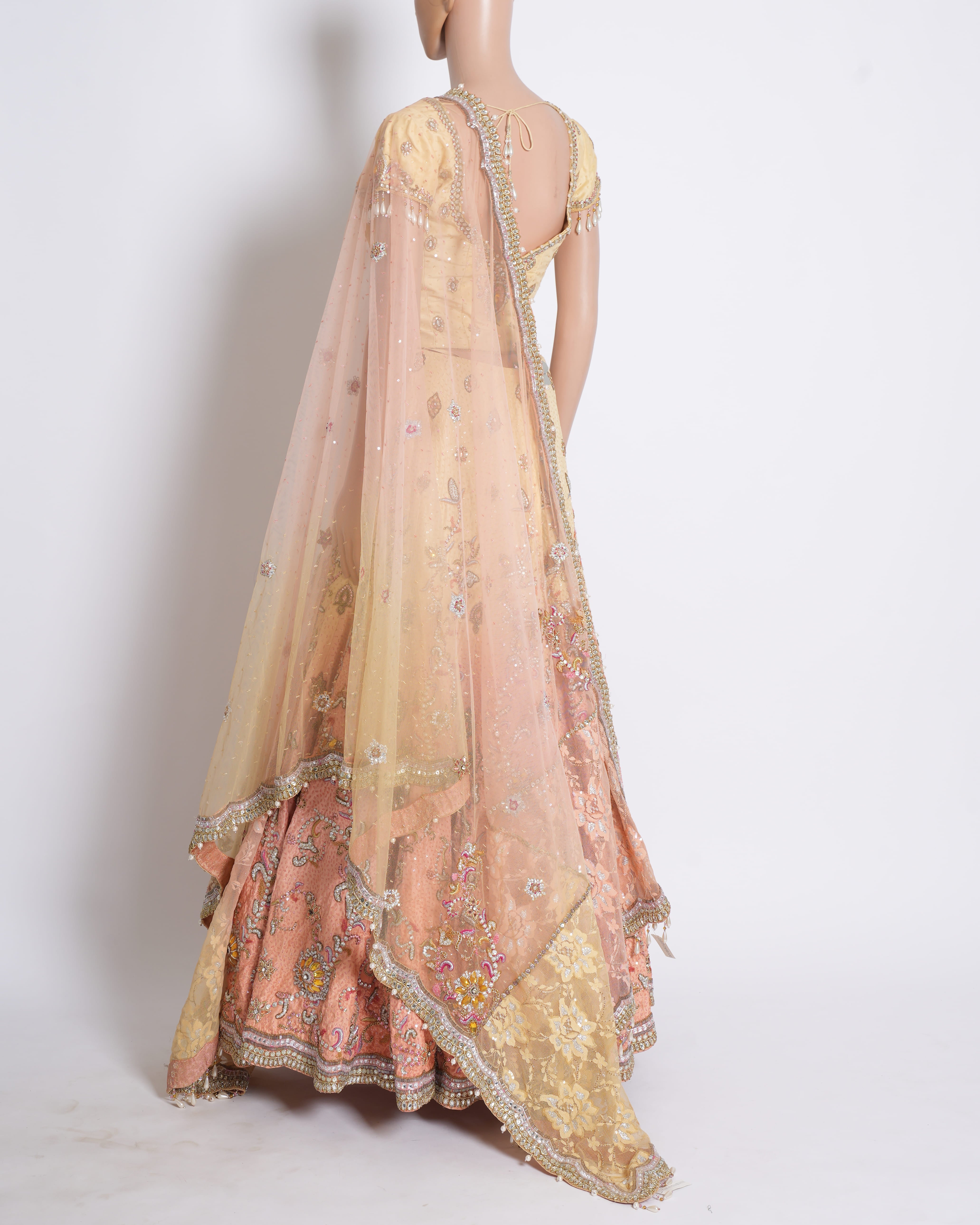 Tarun Tahiliani Sunset Ombre Embroidered Lehenga