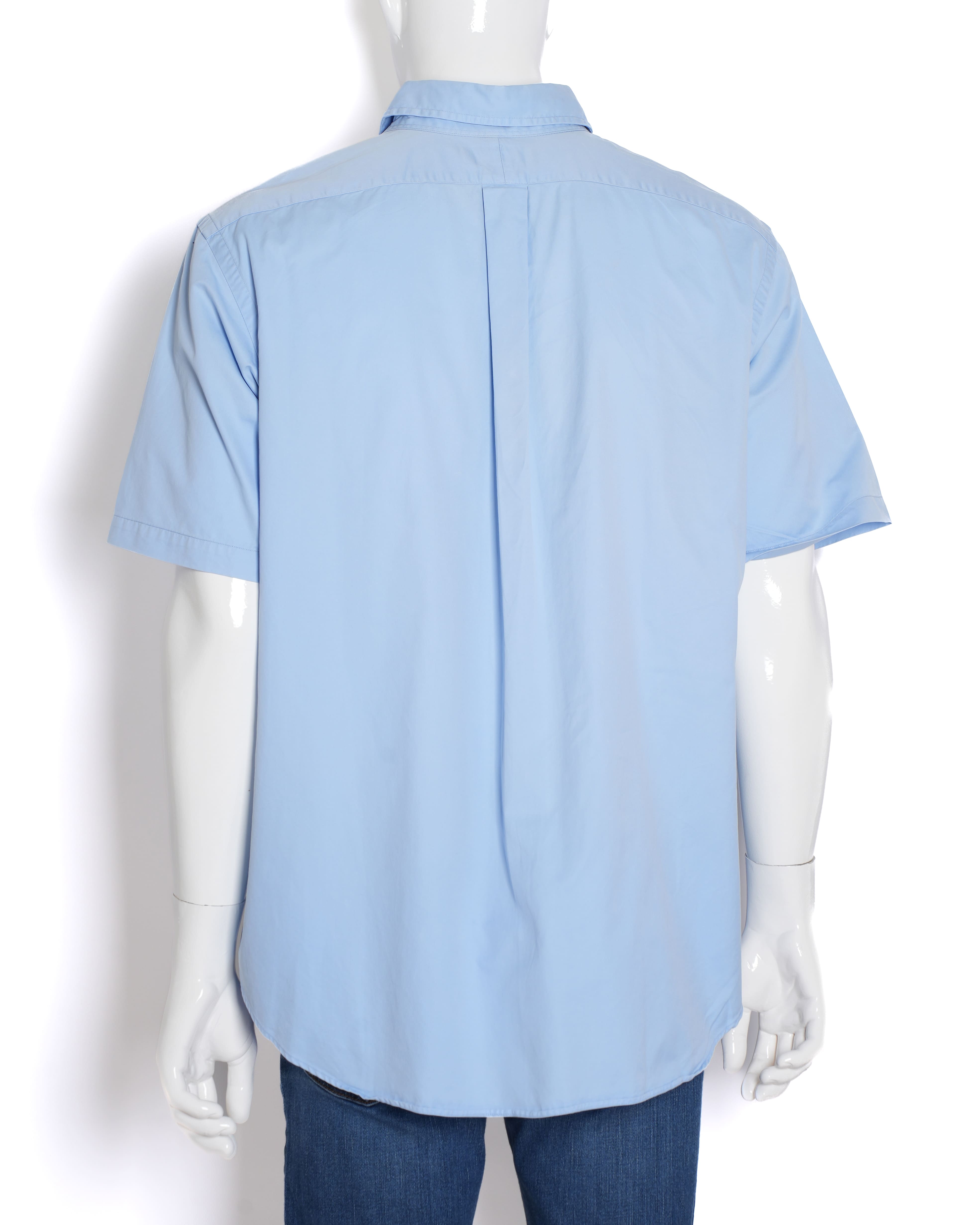 Ralph Lauren Men's Half-Sleeve Button-Down Shirt in Light Blue