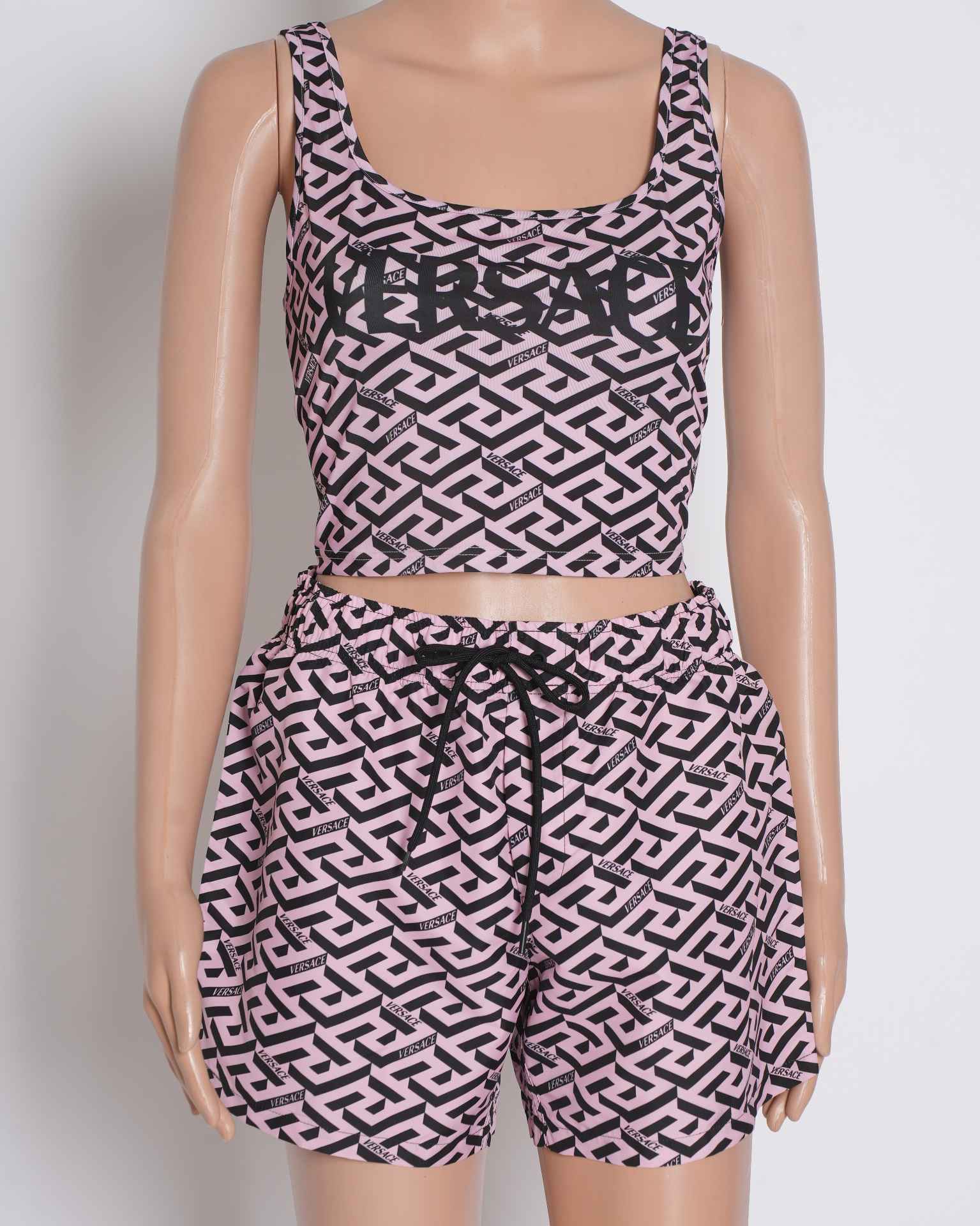 Versace Greca Print High Vut Rep Shorts