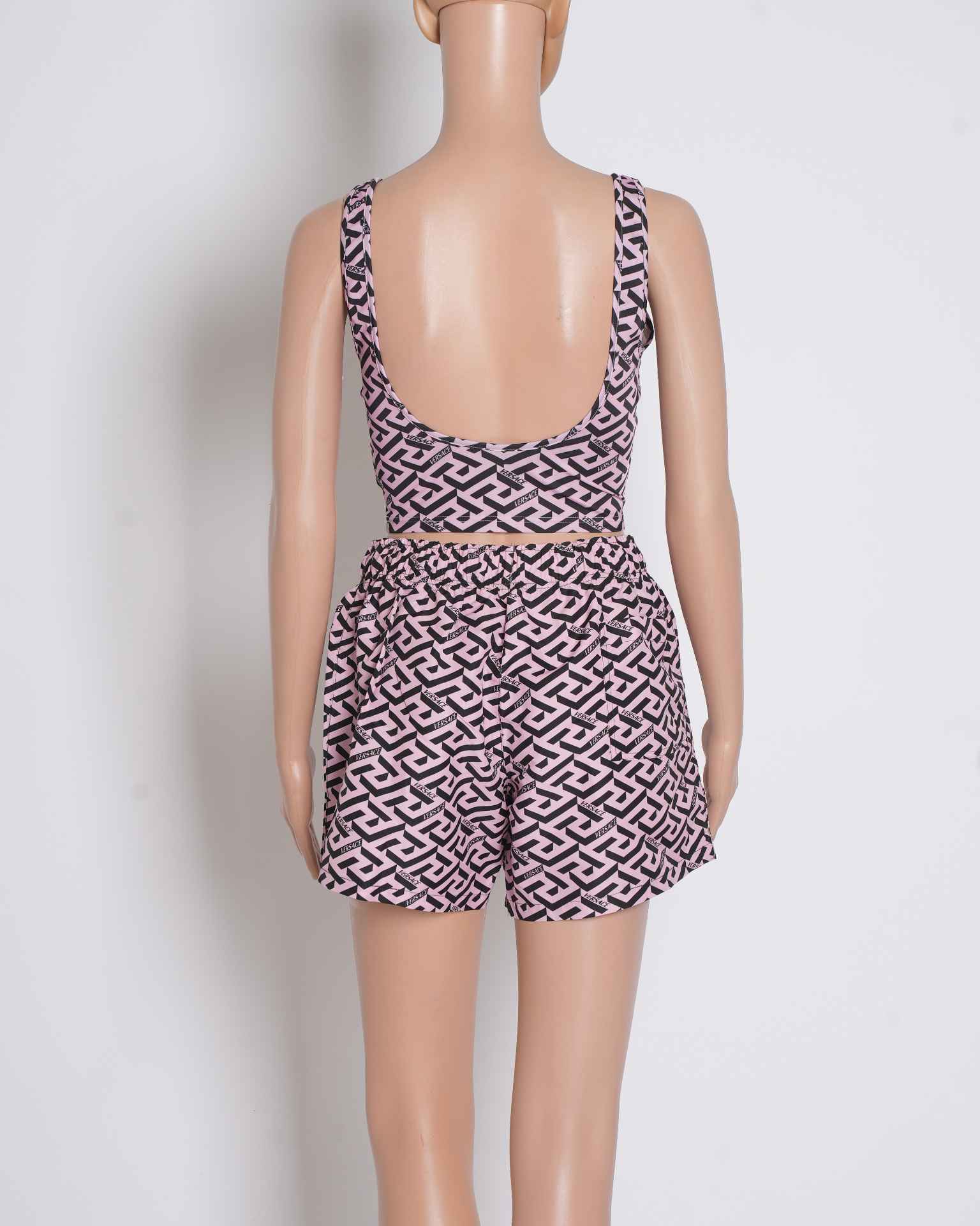 Versace Greca Print High Vut Rep Shorts