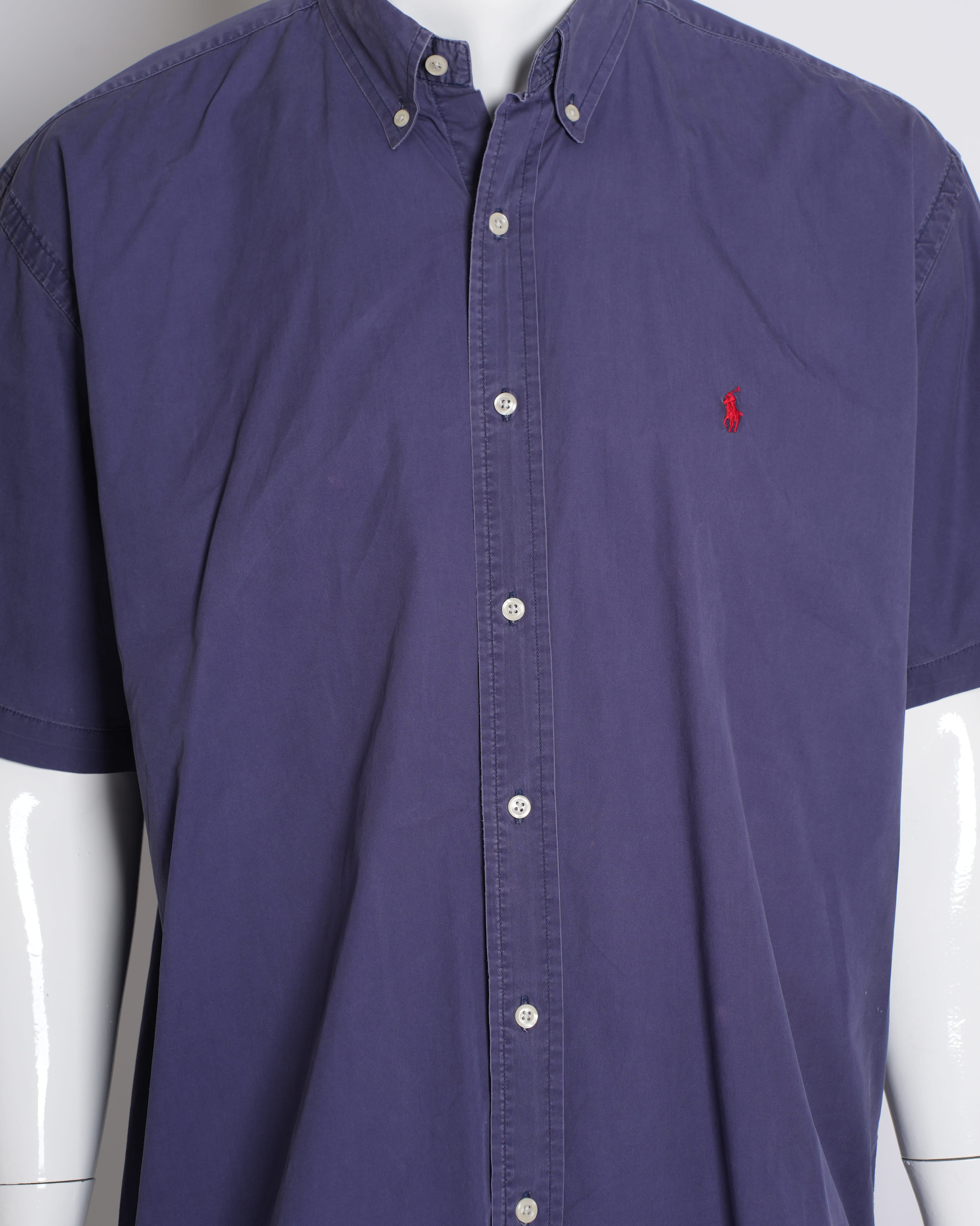 Ralph Lauren Men's Half-Sleeve Button-Down Shirt in Electric Blue