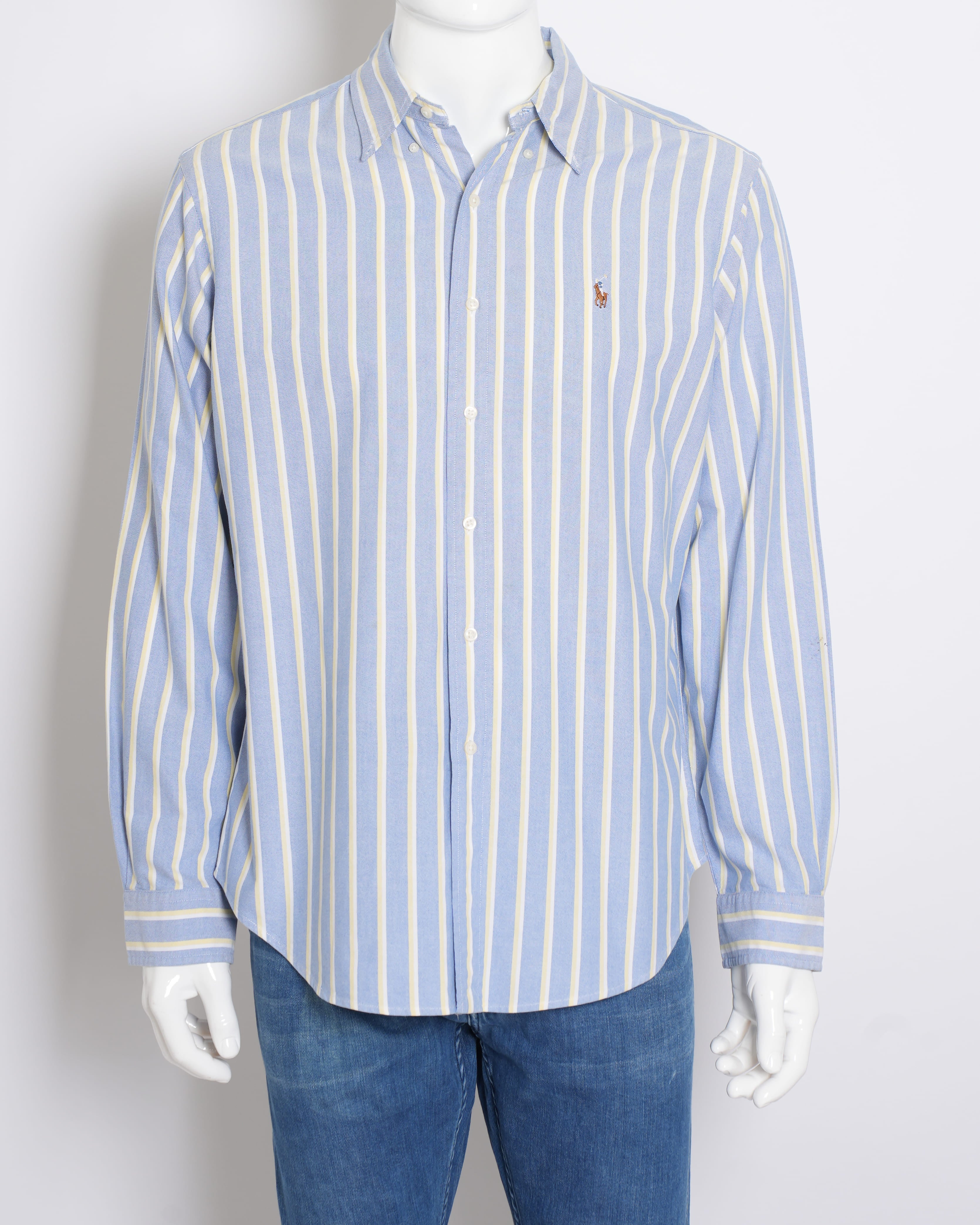 Ralph Lauren Men’s Button-Down Full Sleeve Shirt in Vertical Stripes