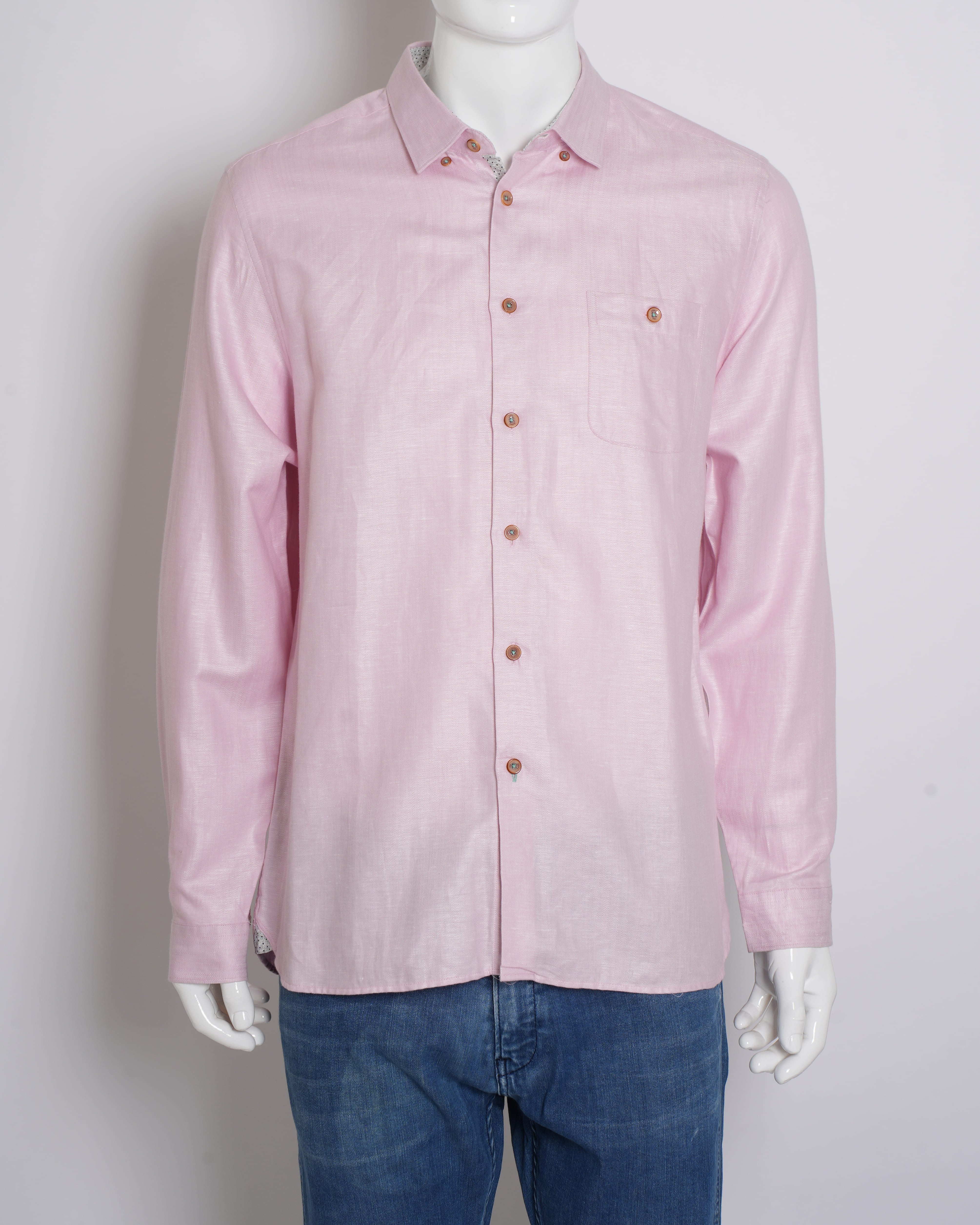 Ted Baker Men's Button Down Full Sleeve Shirt In Pink