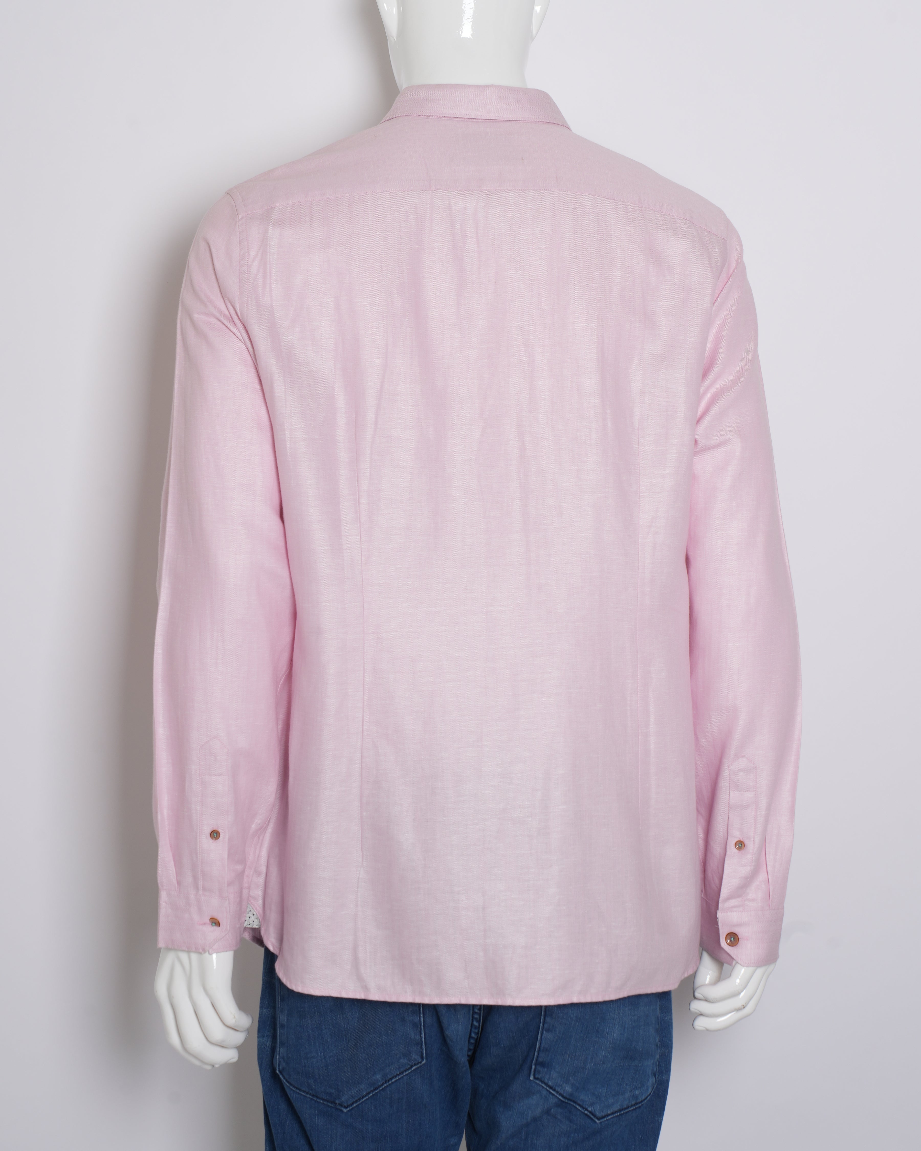 Ted Baker Men's Button Down Full Sleeve Shirt In Pink