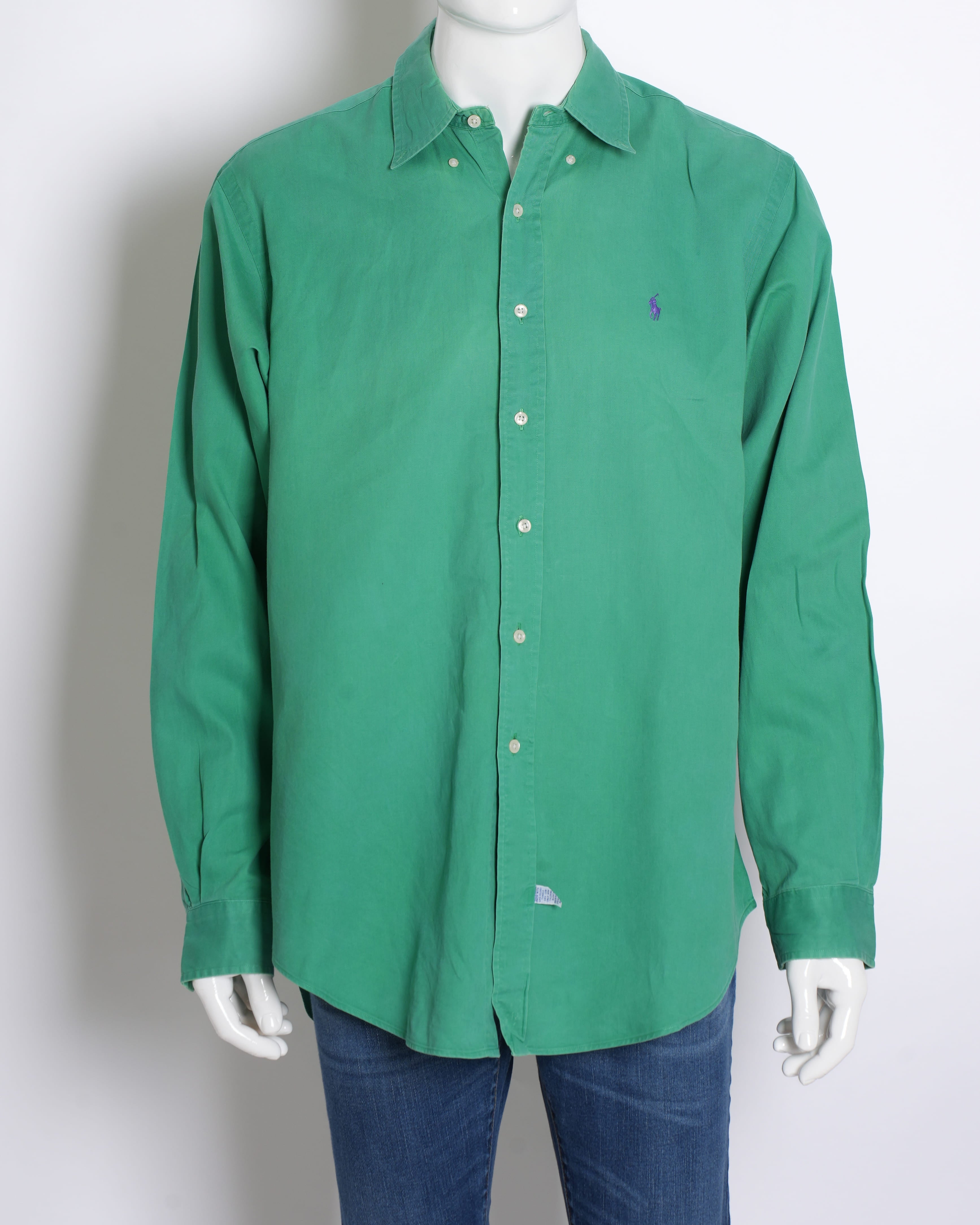 Ralph Lauren Men's Full-Sleeve Button-Down Shirt in Green