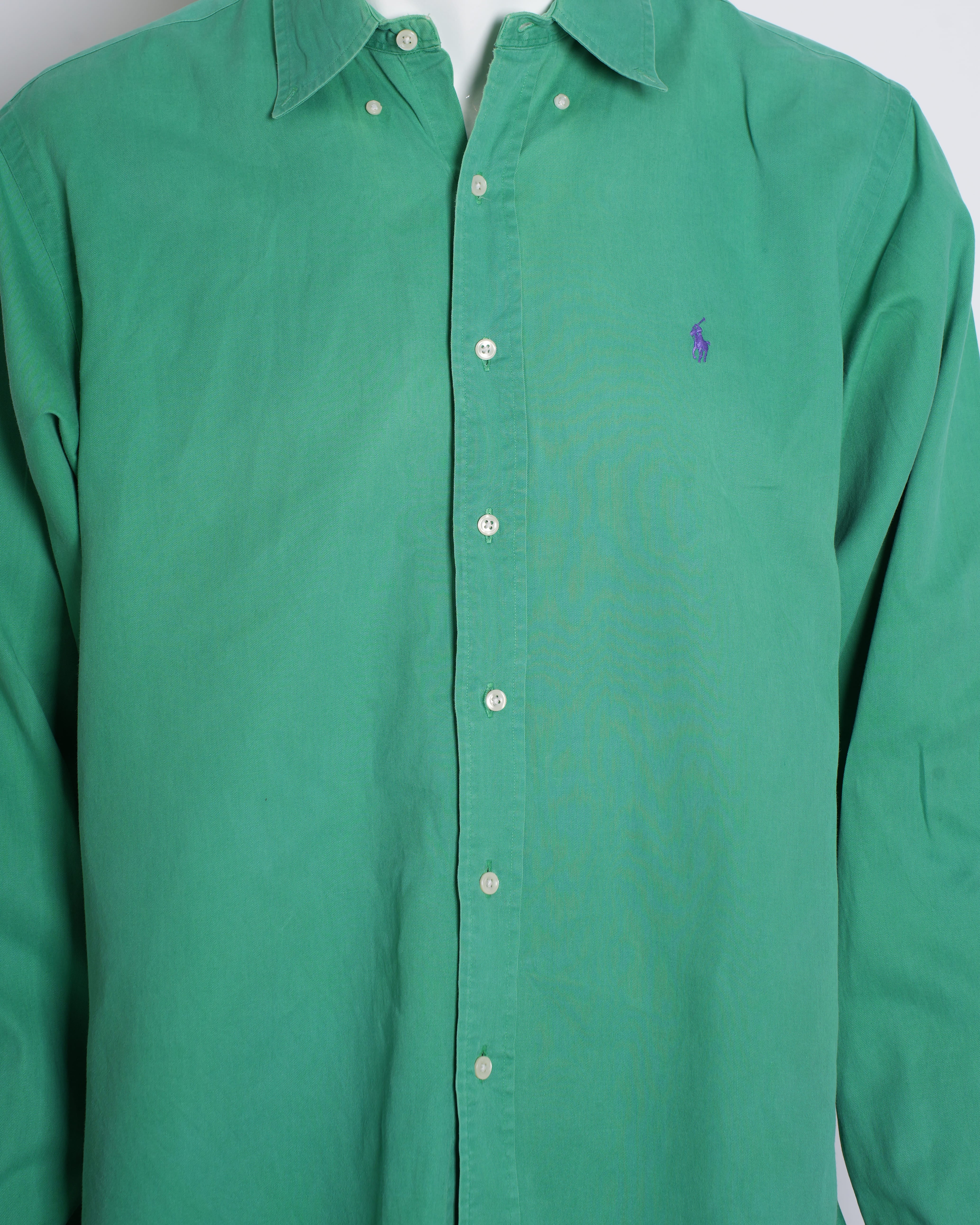 Ralph Lauren Men's Full-Sleeve Button-Down Shirt in Green