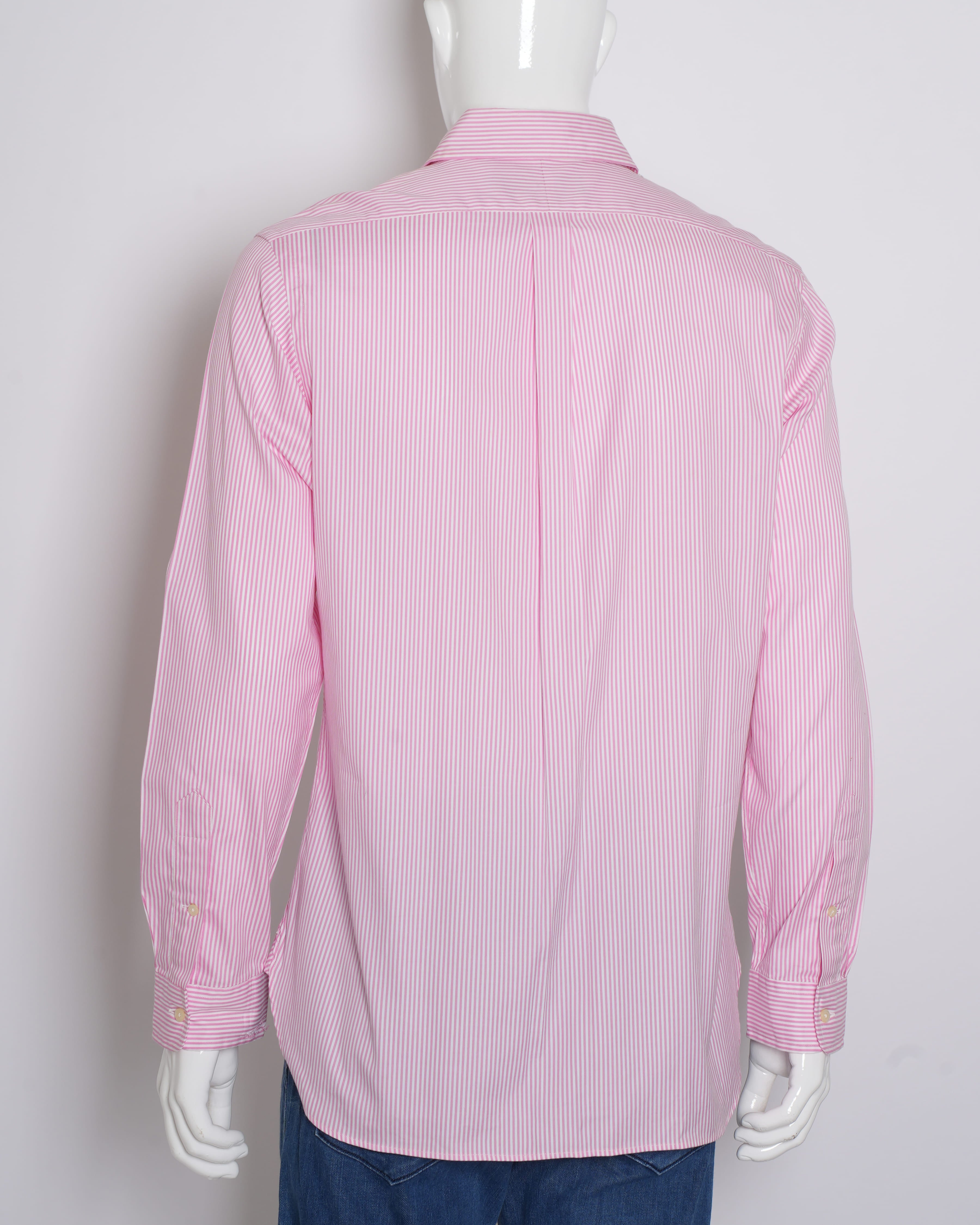 Ralph Lauren Men's Button Down Full Sleeve Shirt In Pink Stripes