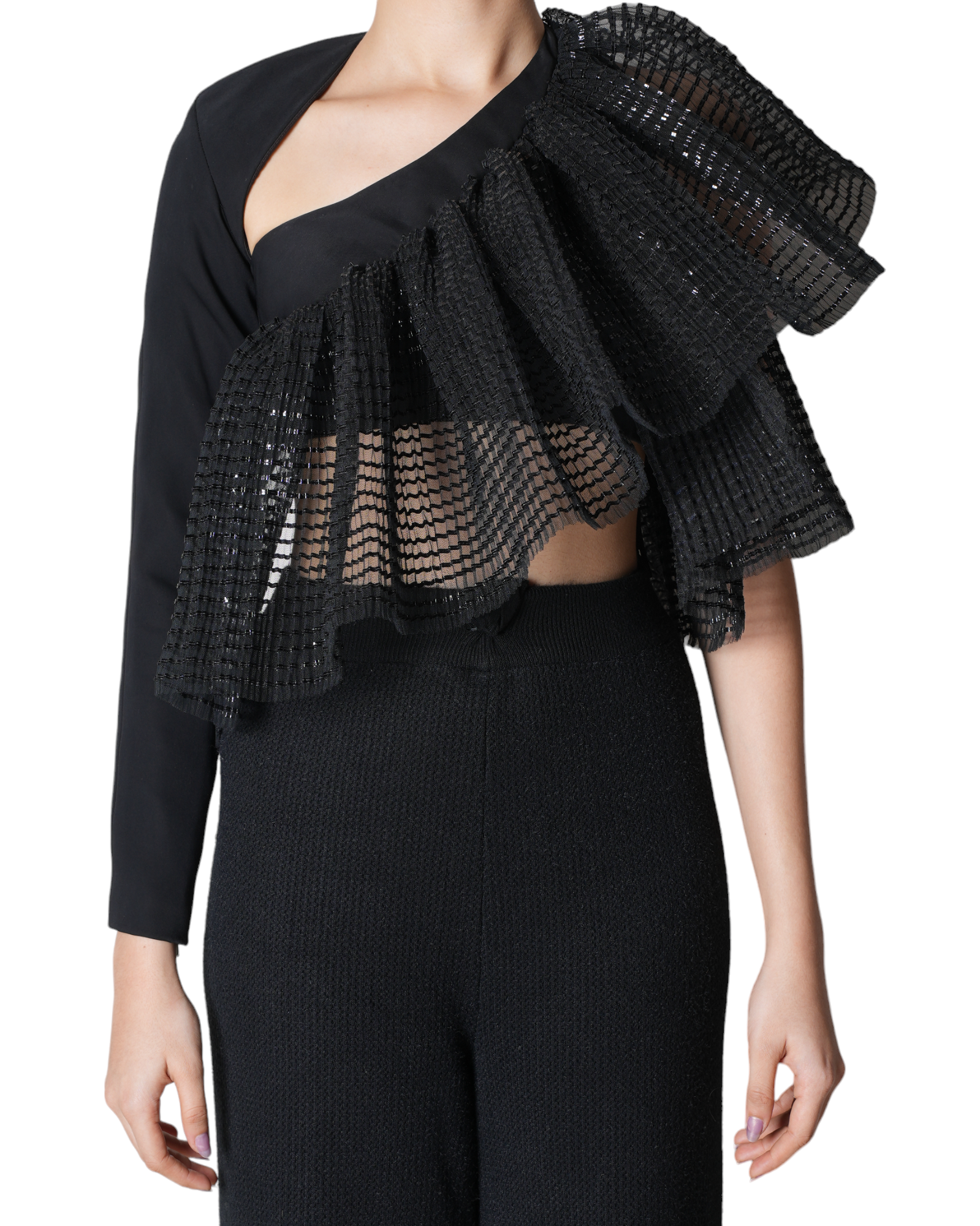 New Amit Aggarwal Plisse Top