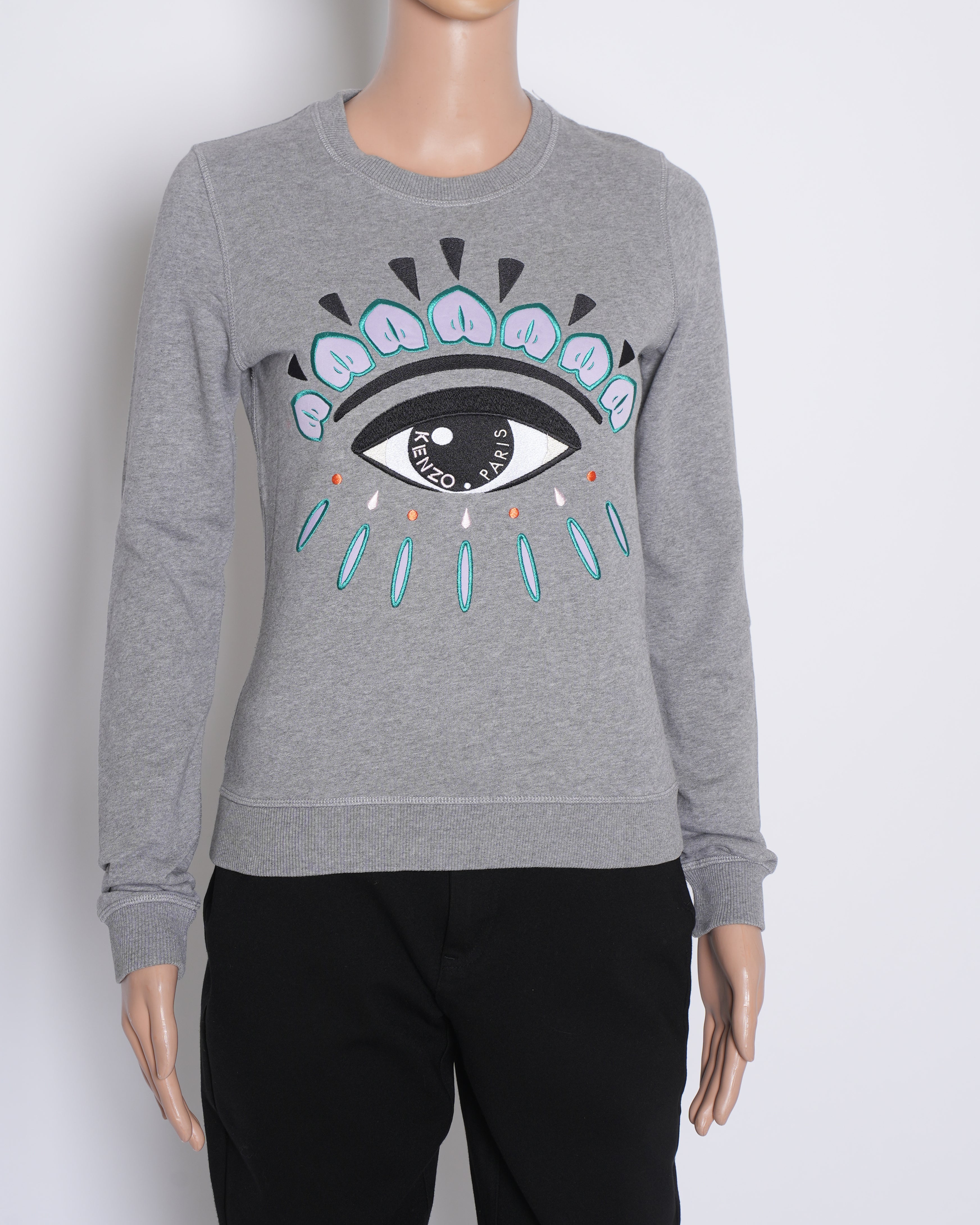 Kenzo Grey Eye Embroidered Crewneck T-Shirt