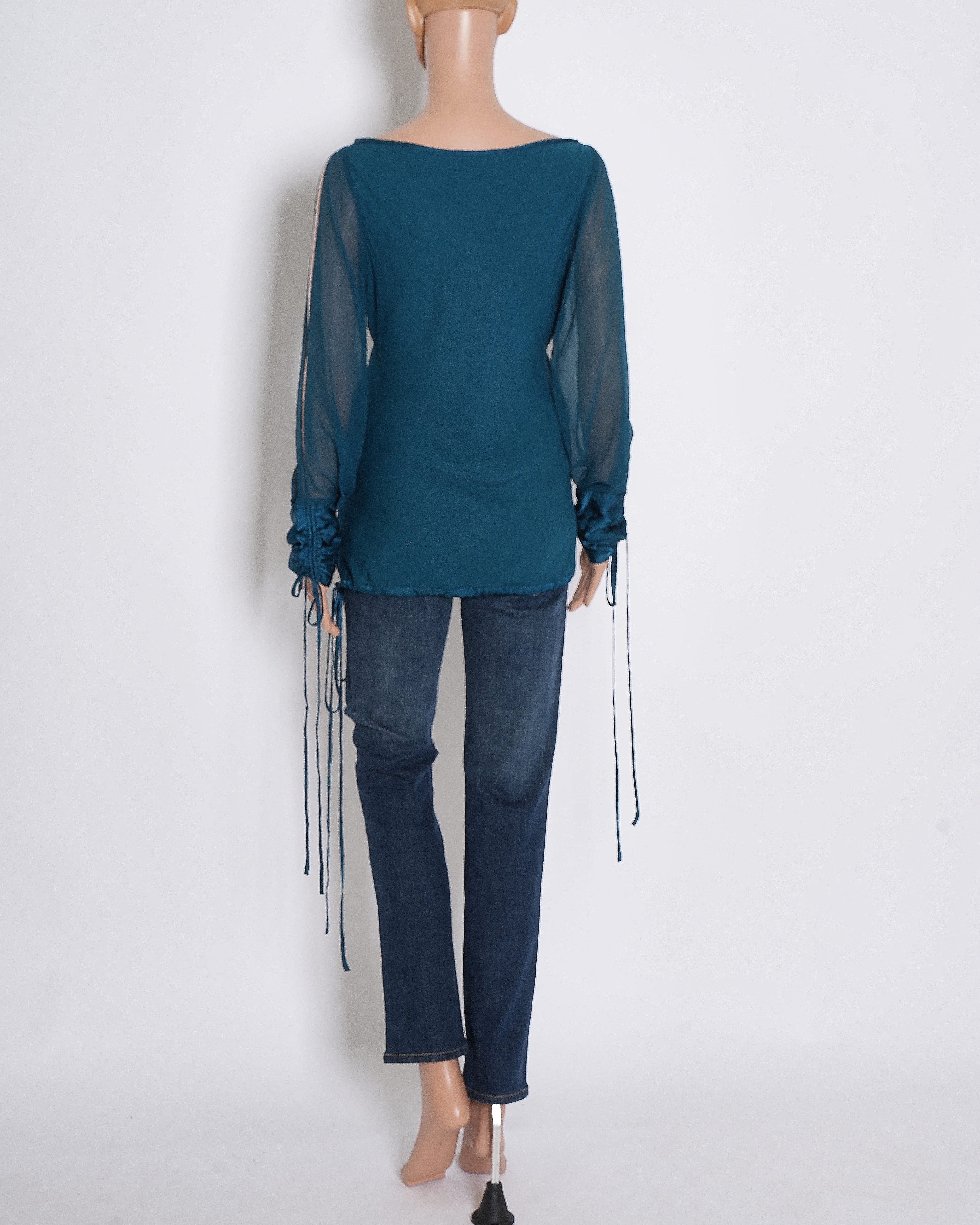 Gauri and Nainika Official Website Blue Full Sleeve Top In Teal