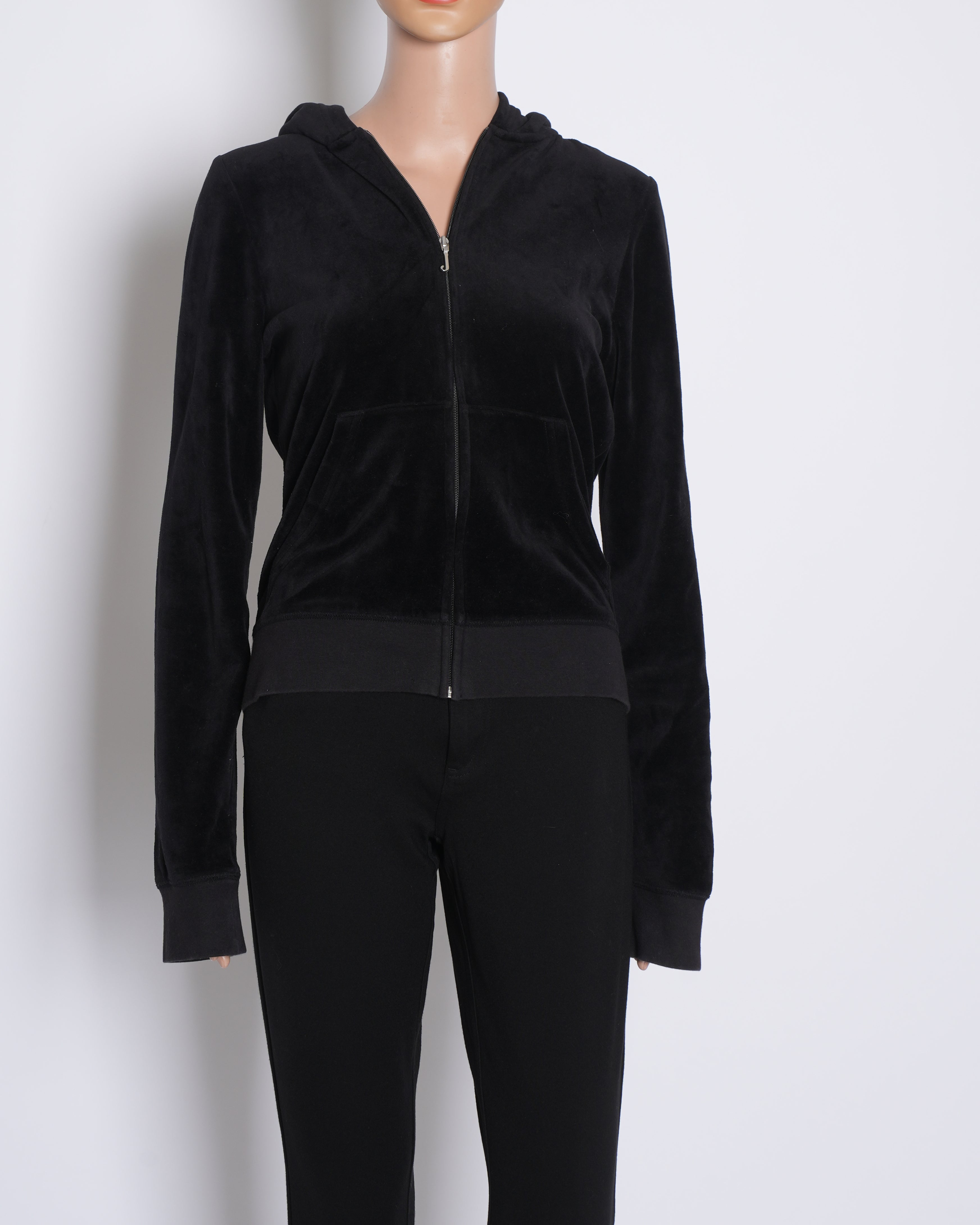 Juicy Couture Zipper Hoodie In Black