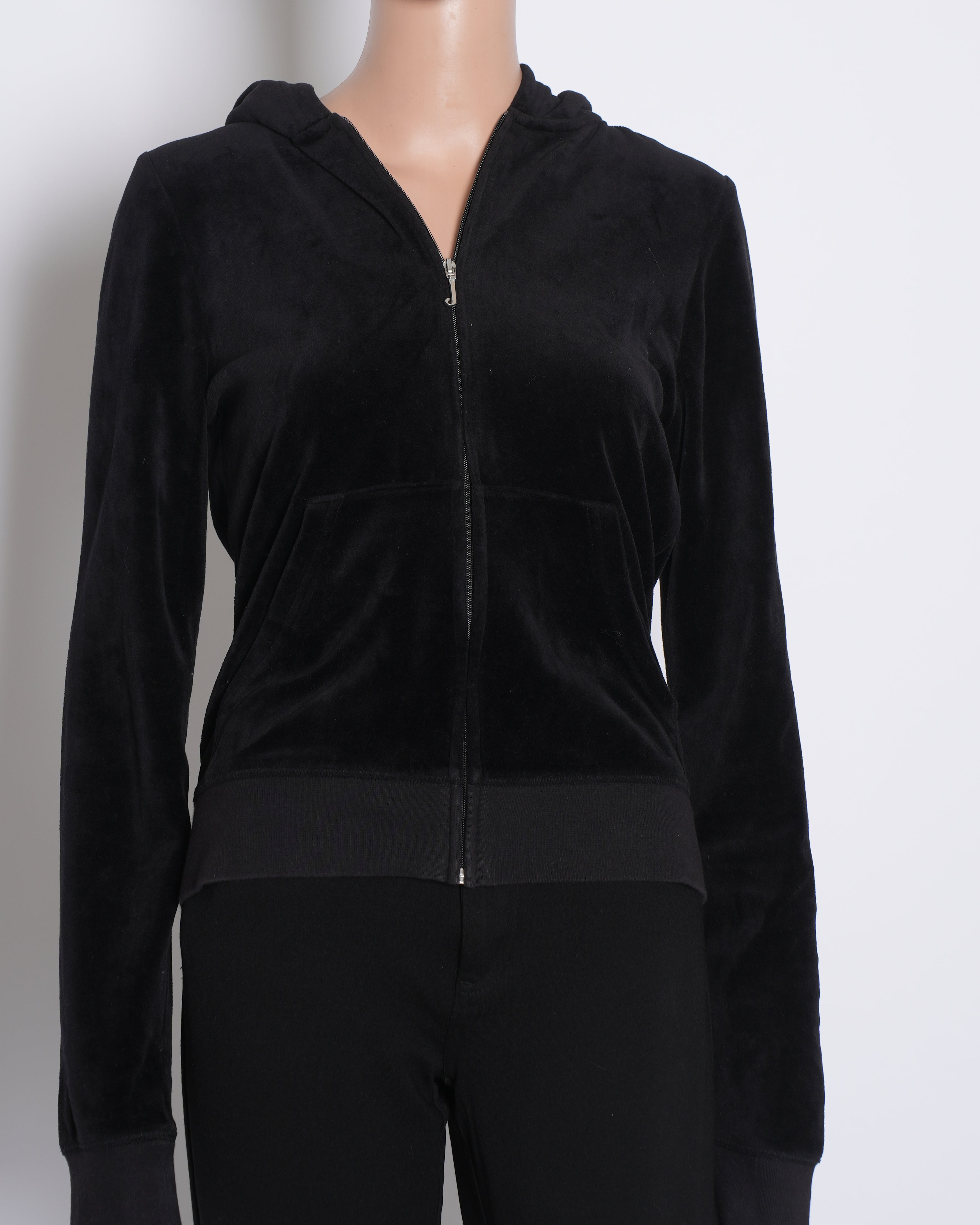 Juicy Couture Zipper Hoodie In Black