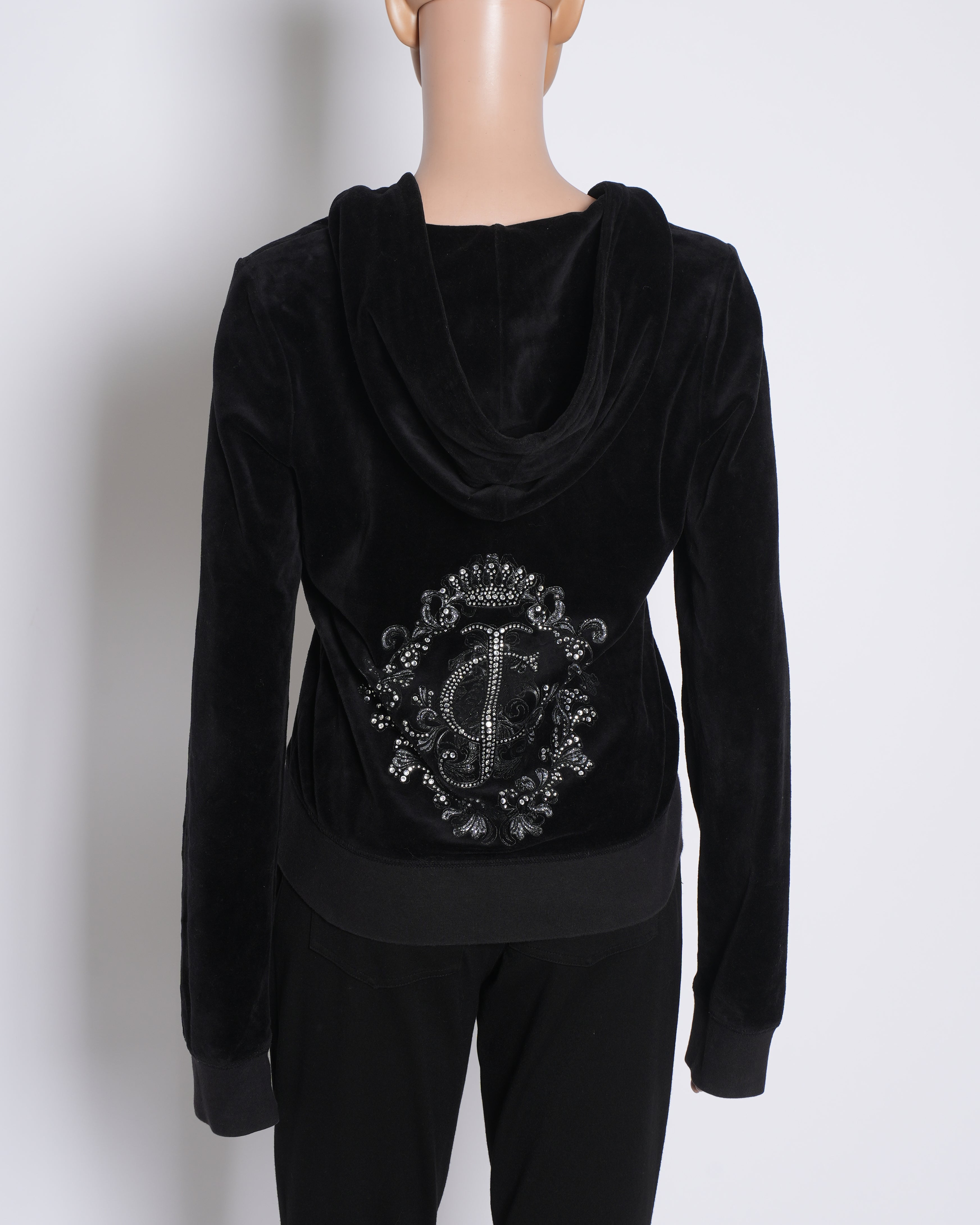 Juicy Couture Zipper Hoodie In Black