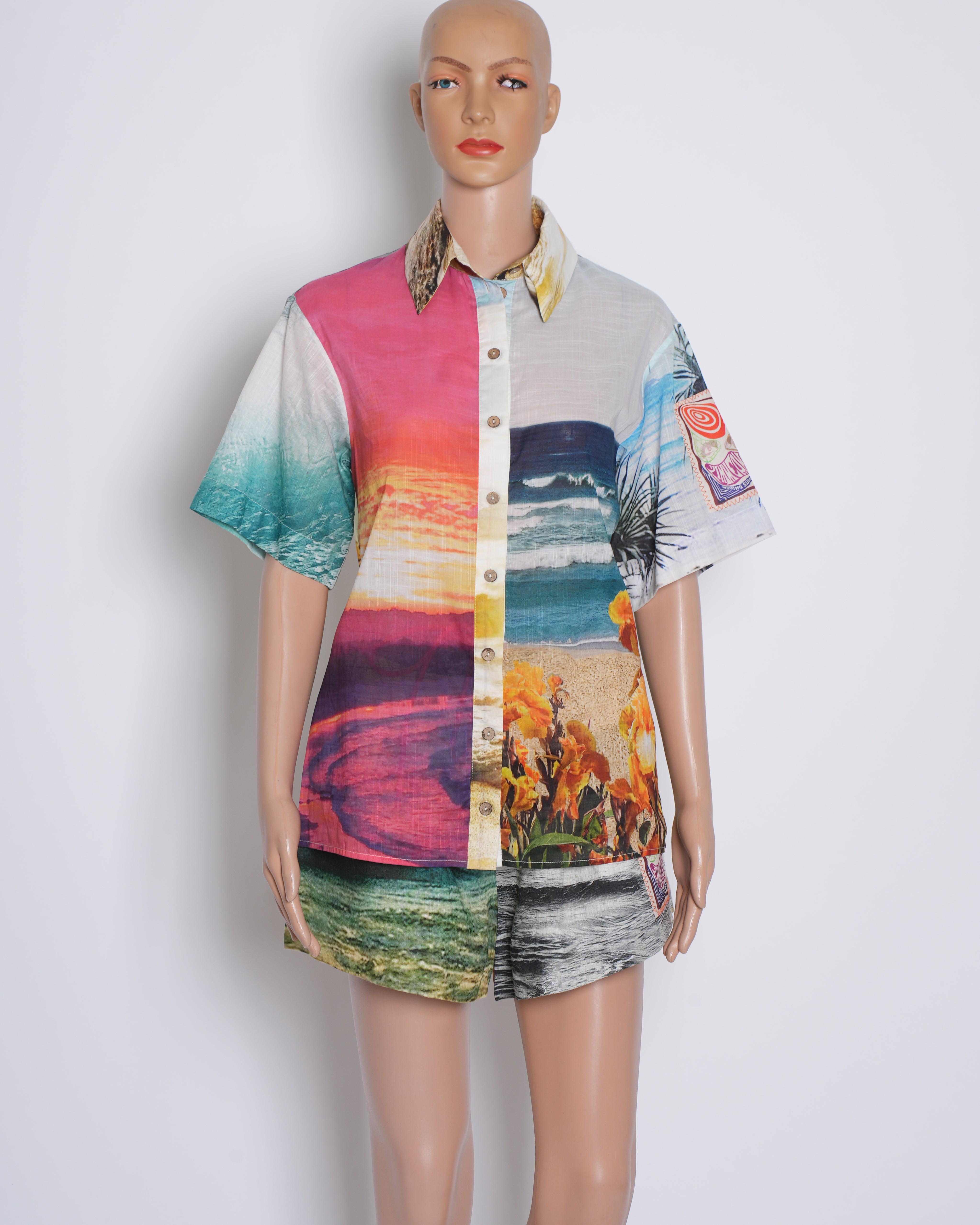 Zimmermann Shelly Printed Linen Shirt & Shorts