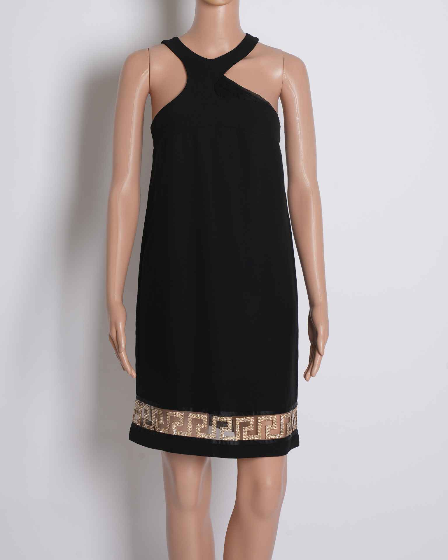 Versace black halter neck dress