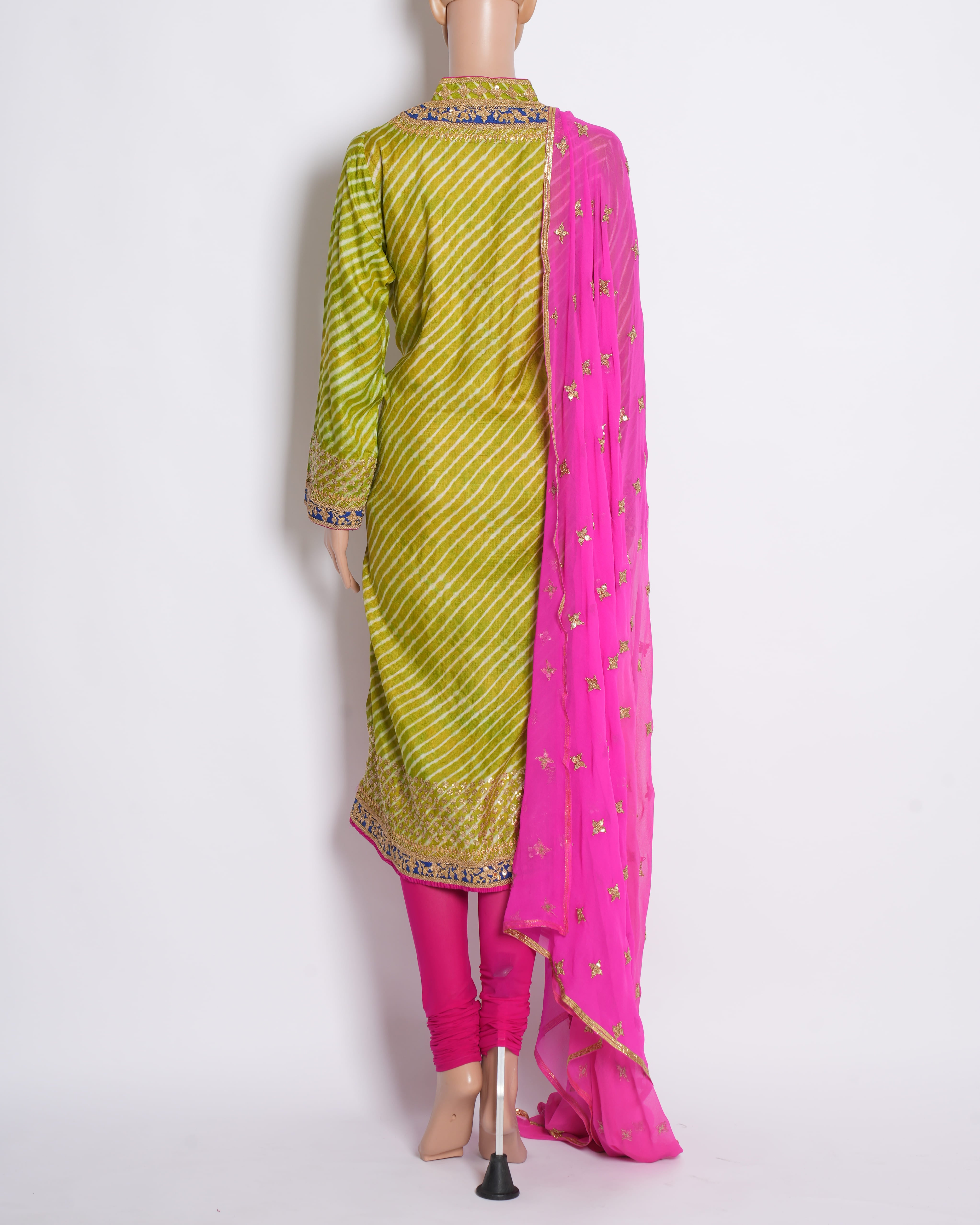 Saffron by Nidhi Tholia Embroidered Kurta Set with Churidar & Dupatta