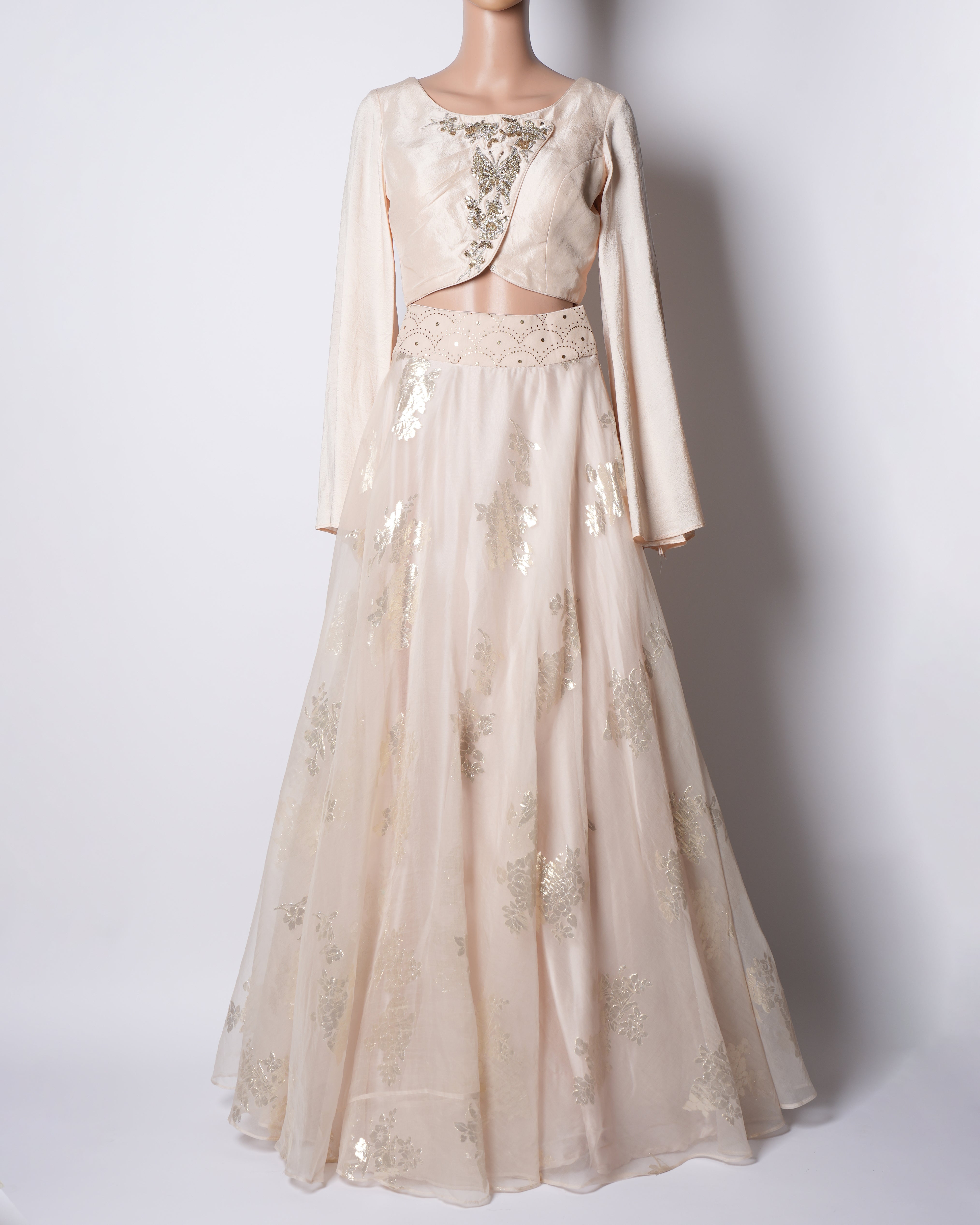 Matsya Lehenga Set In Peach