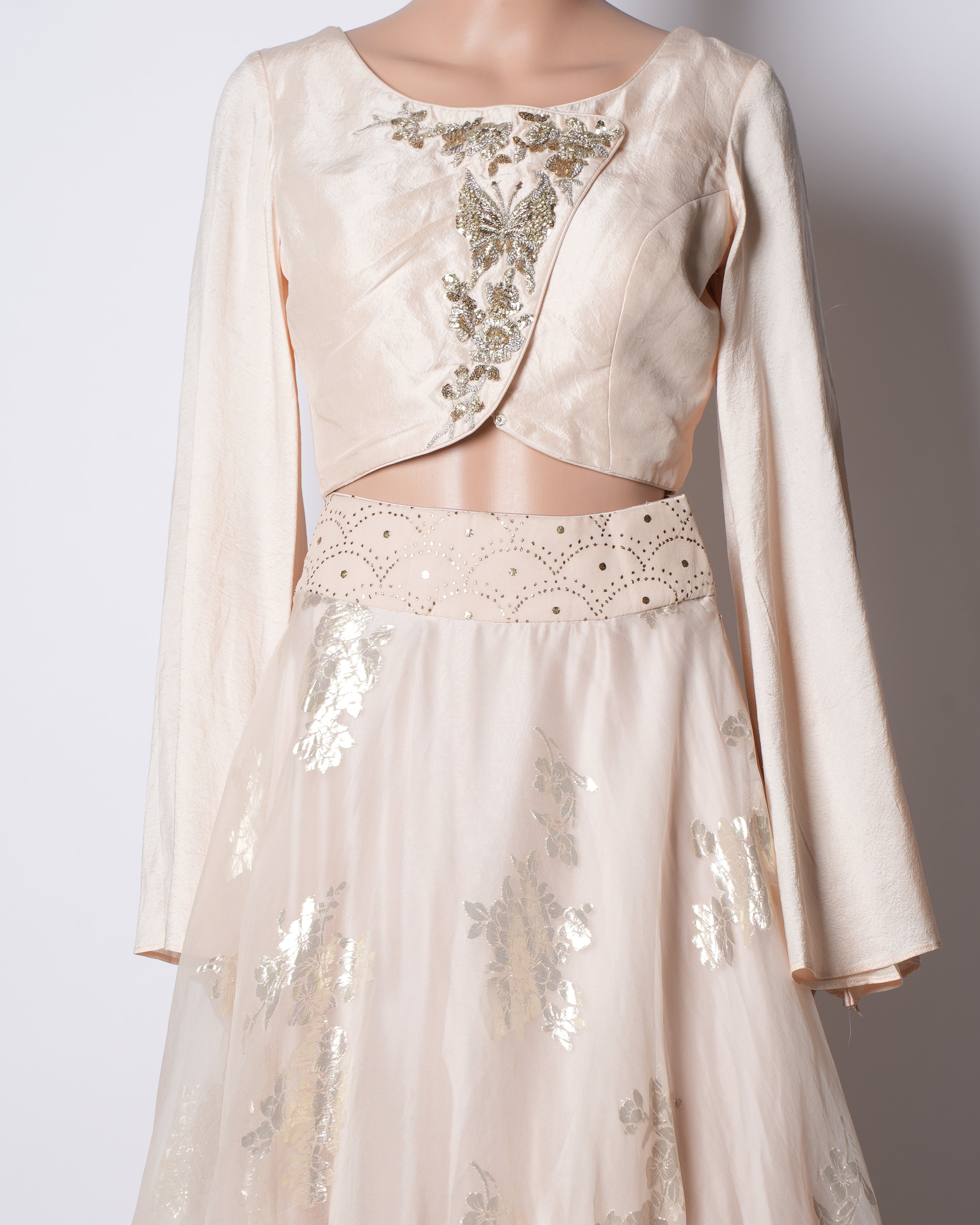 Matsya Lehenga Set In Peach
