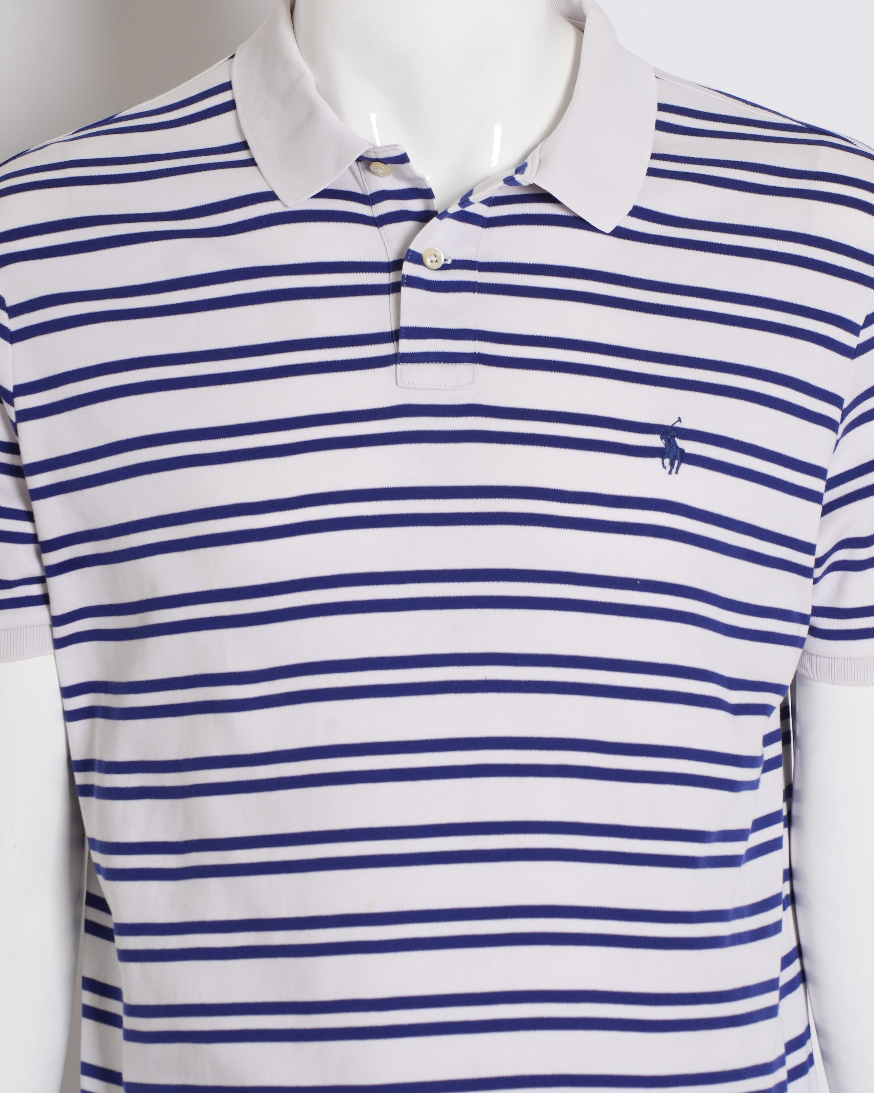 Polo by Ralph Lauren Men's T-shirt in Horizontal Blue & White Stripes